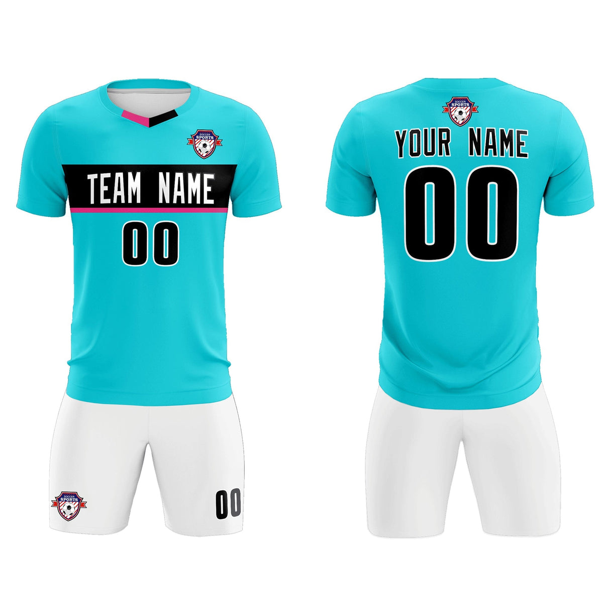 Custom Sky Blue Classic Sports kit Football Shirt Jersey