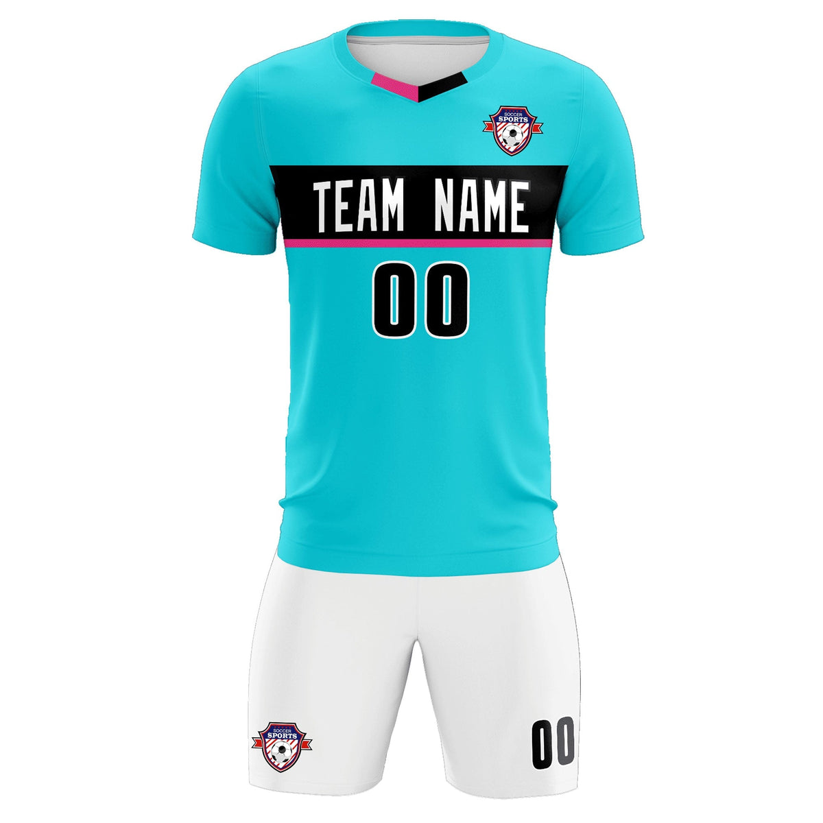 Custom Sky Blue Classic Sports kit Football Shirt Jersey