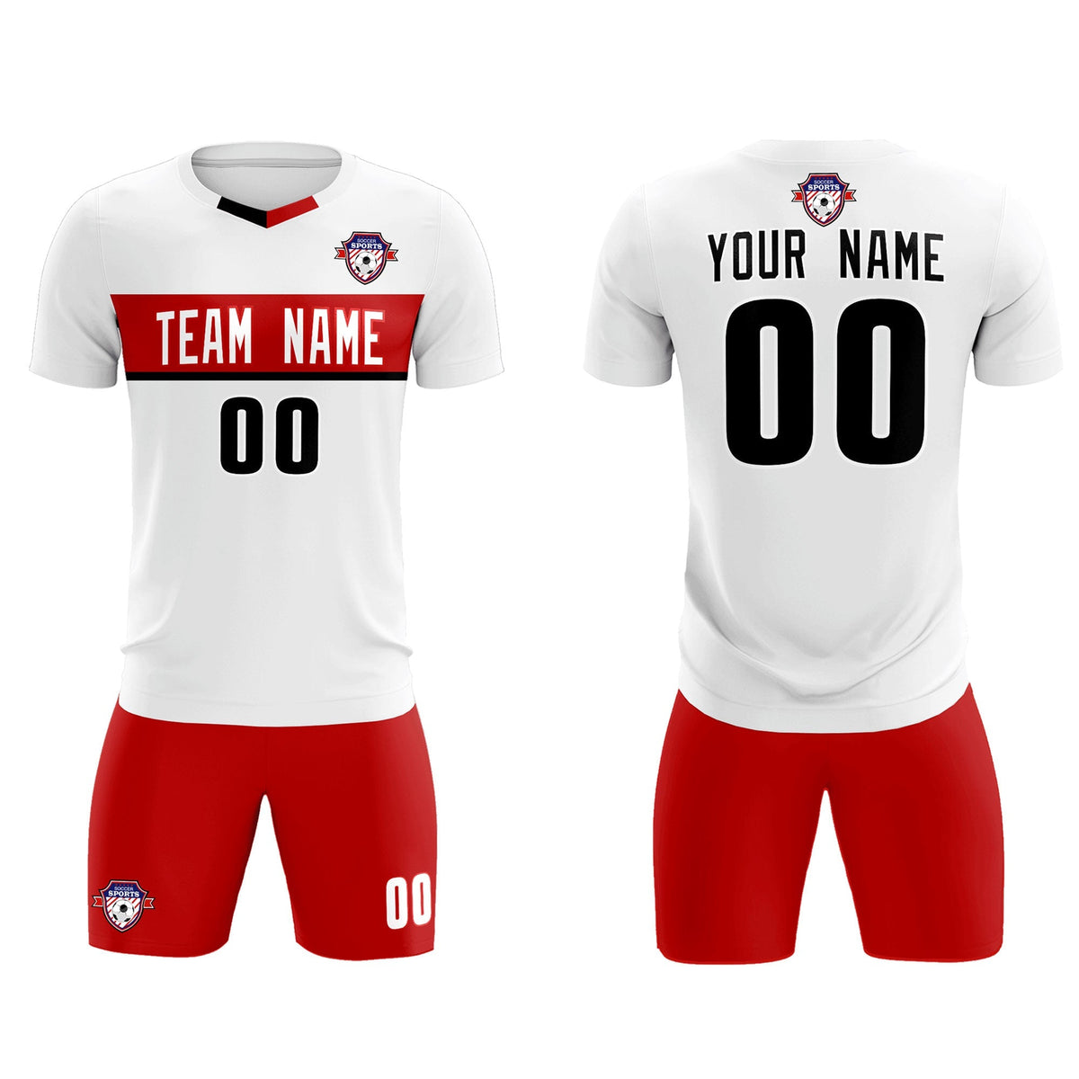 Custom White Classic Sports Sets Soccer Shirt Jersey