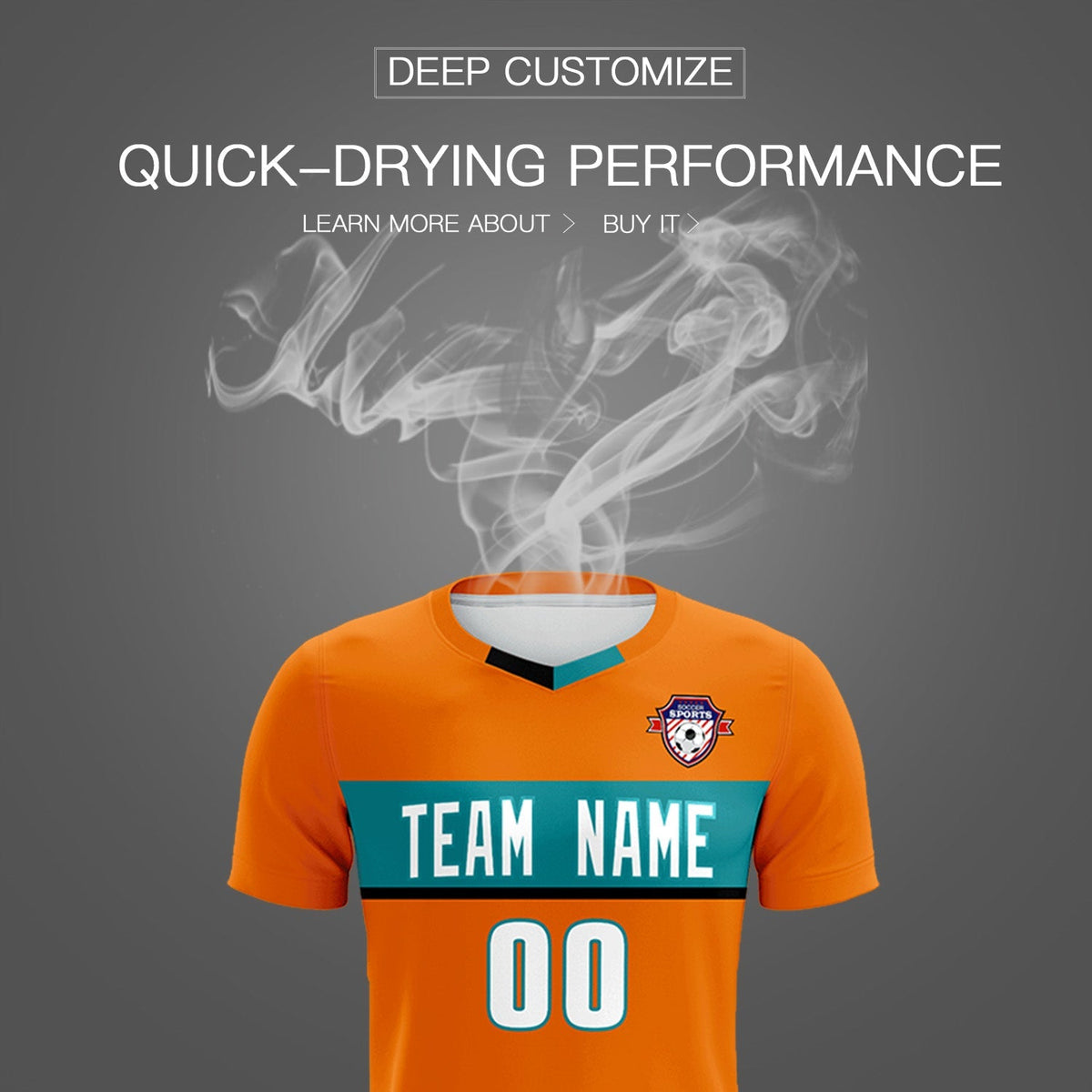 Custom Orange Classic Sports kit Football Shirt Jersey