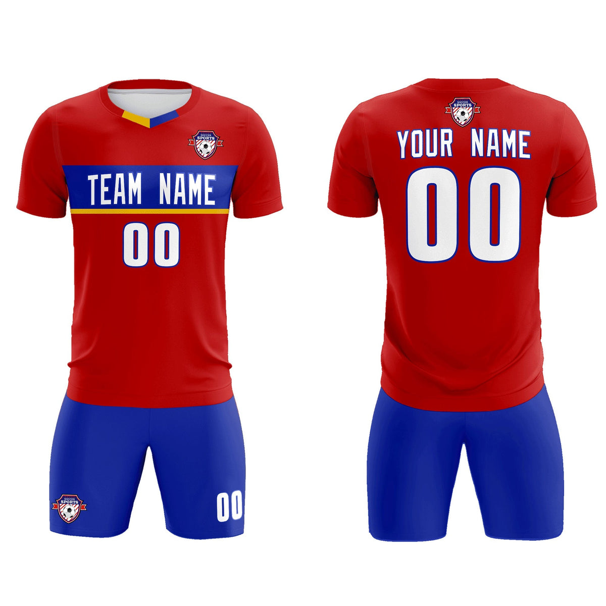 Custom Red Classic Sports Sets Soccer Shirt Jersey