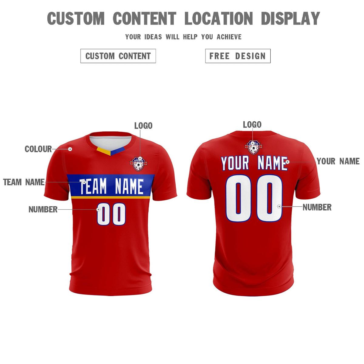 Custom Red Classic Sports kit Football Shirt Jersey