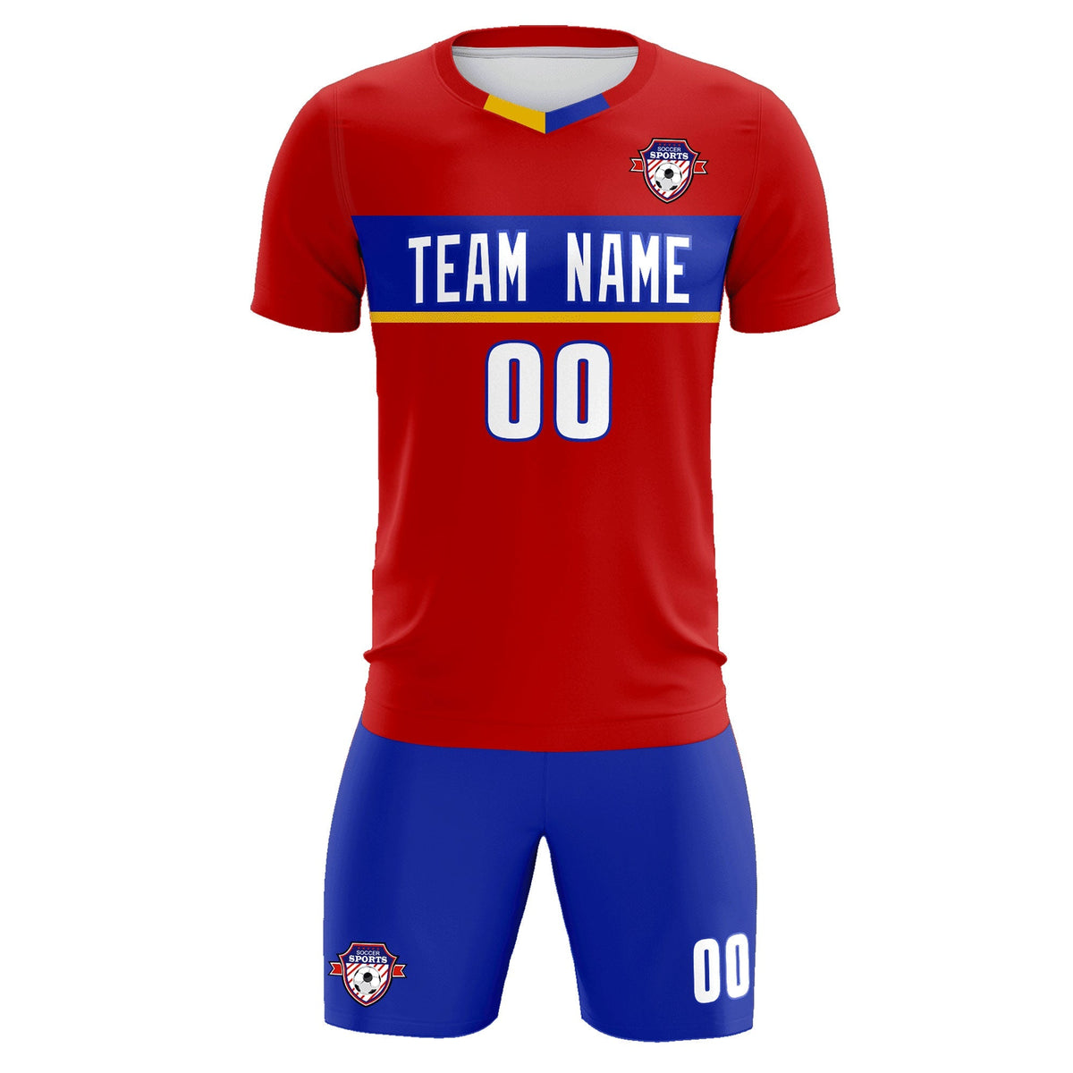 Custom Red Classic Sports Sets Soccer Shirt Jersey