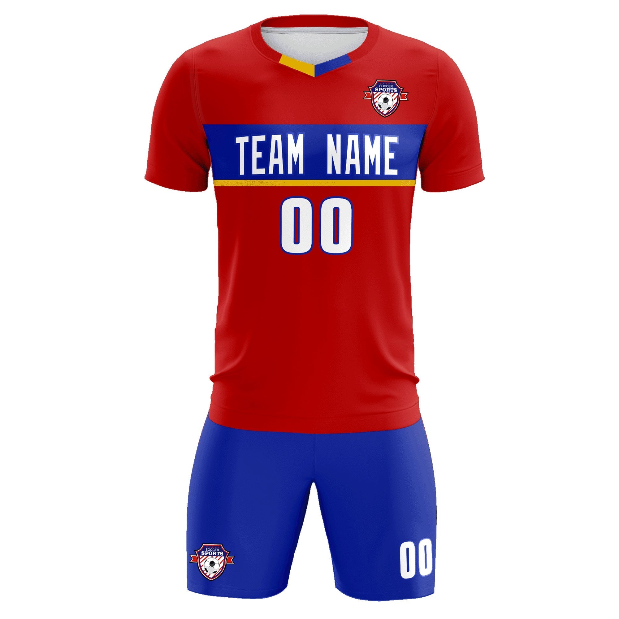 Custom Red Classic Sports Sets Soccer Shirt Jersey