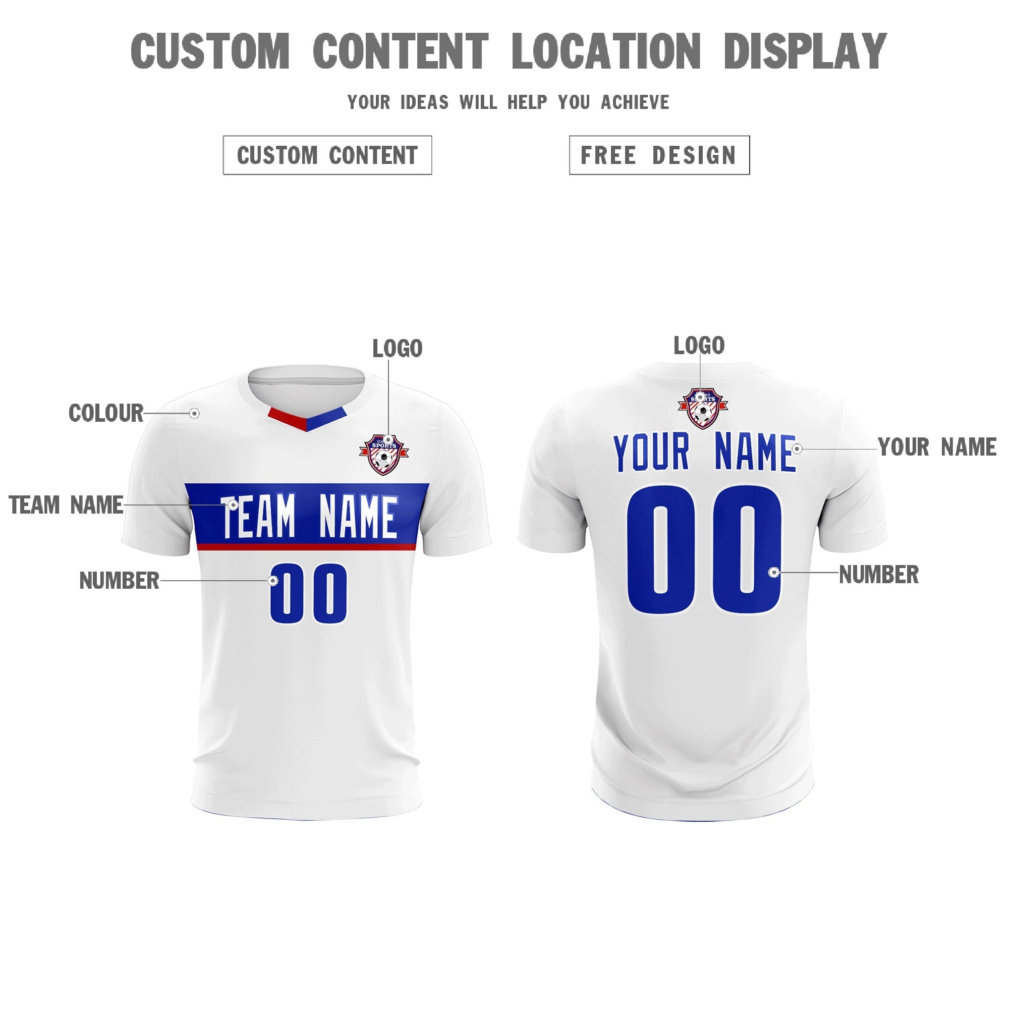 Custom White Classic Sports kit Football Shirt Jersey