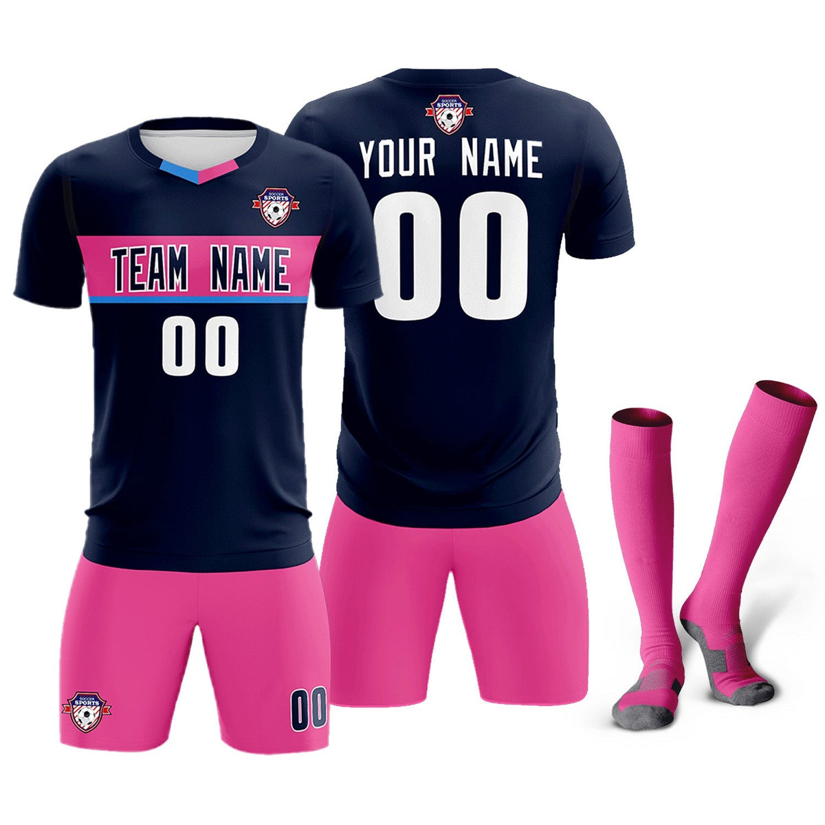 Custom Navy Classic Sports kit Football Shirt Jersey