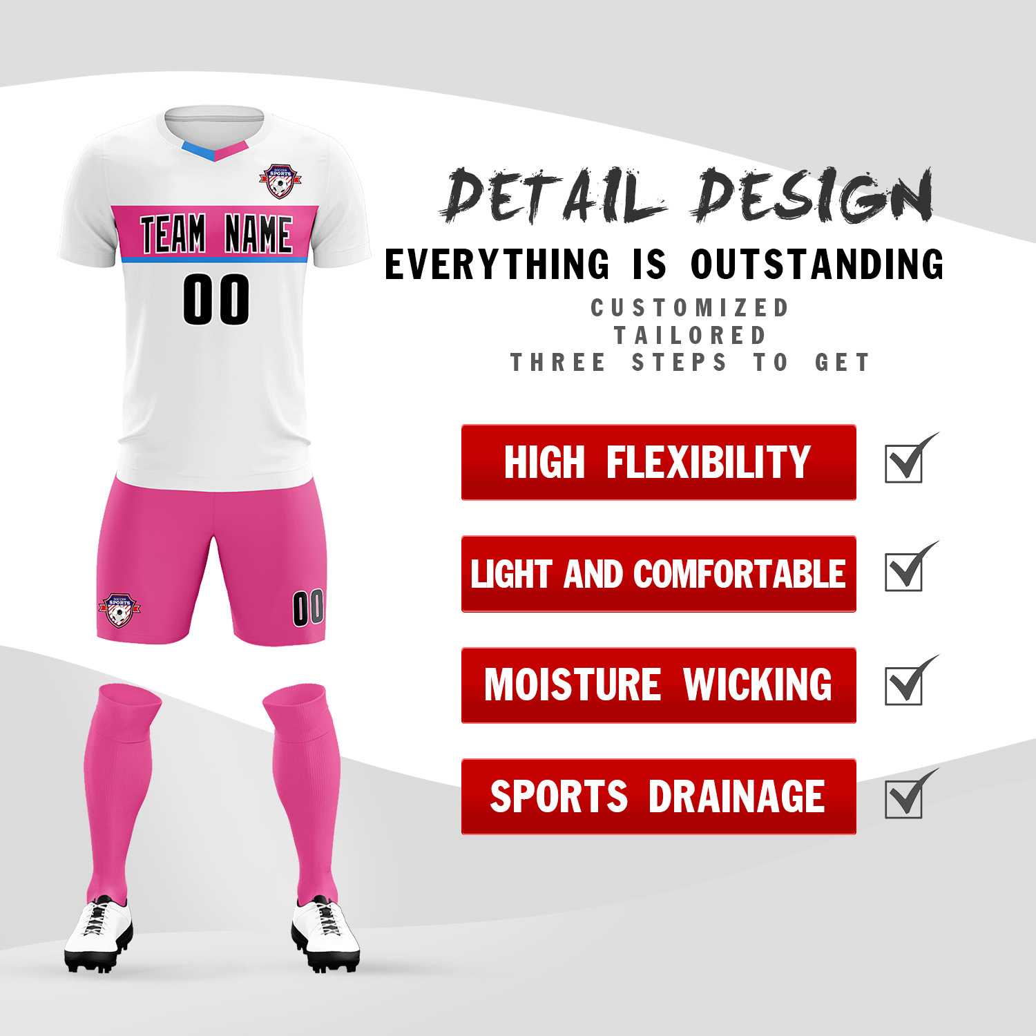 Custom White Classic Sports kit Football Shirt Jersey