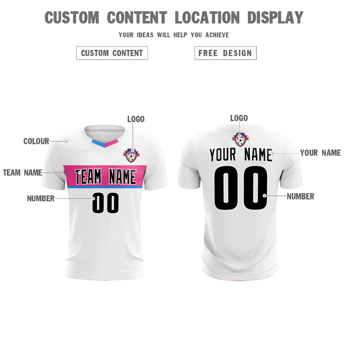 Custom White Classic Sports kit Football Shirt Jersey