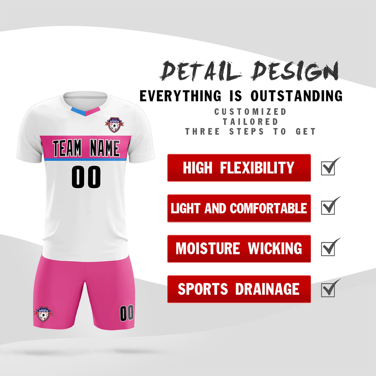 Custom White Classic Sports kit Football Shirt Jersey