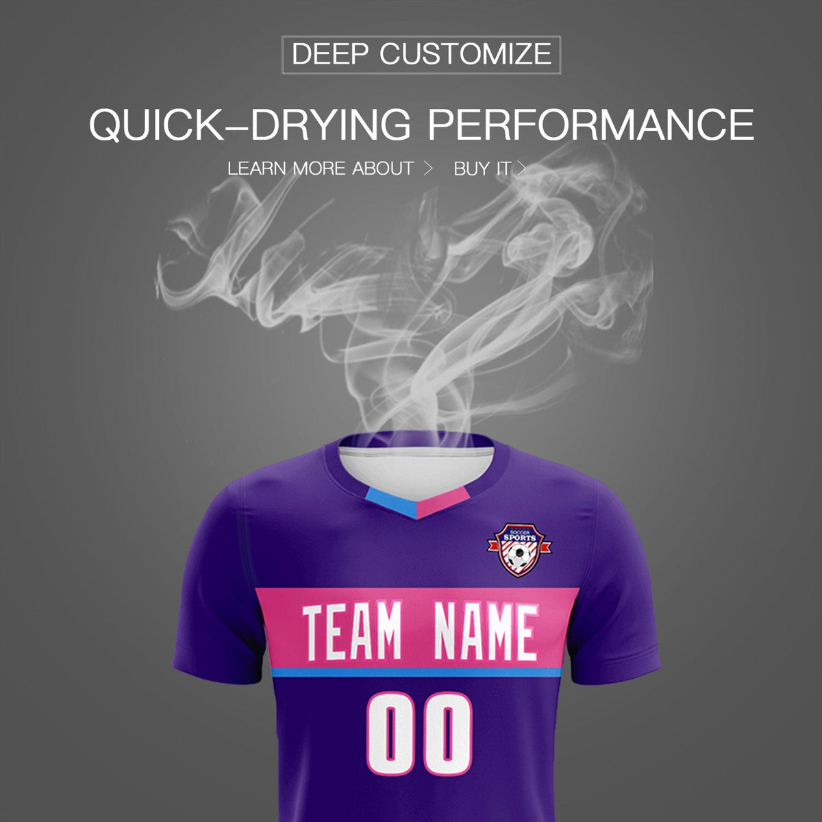 Custom Purple Classic Sports kit Football Shirt Jersey