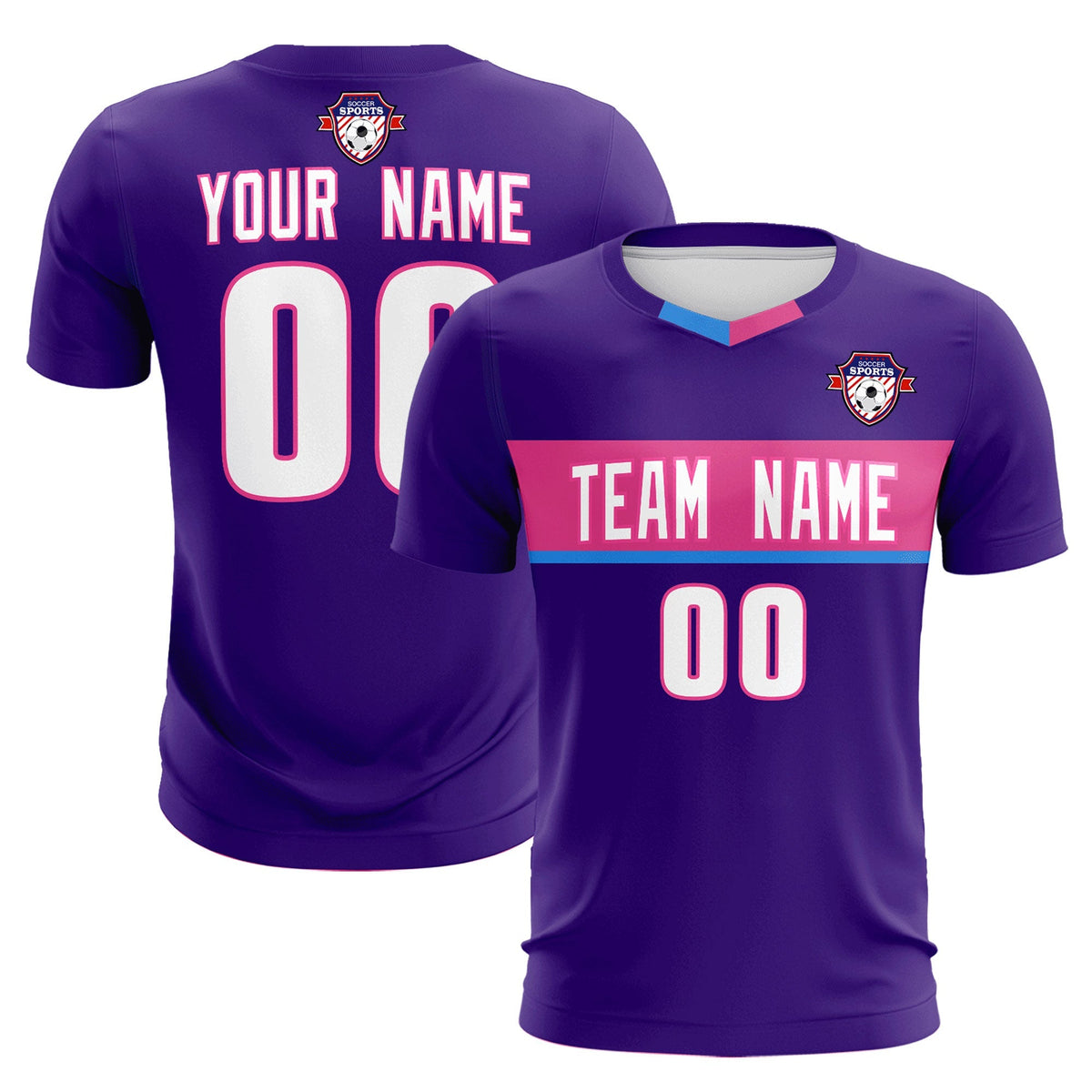 Custom Purple Classic Sports Sets Soccer Shirt Jersey