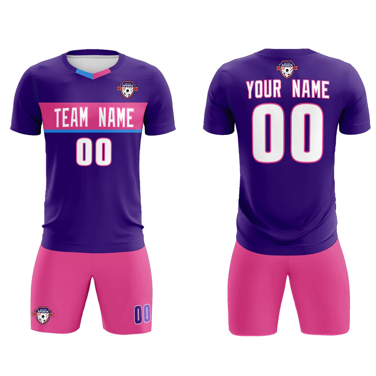 Custom Purple Classic Sports kit Football Shirt Jersey