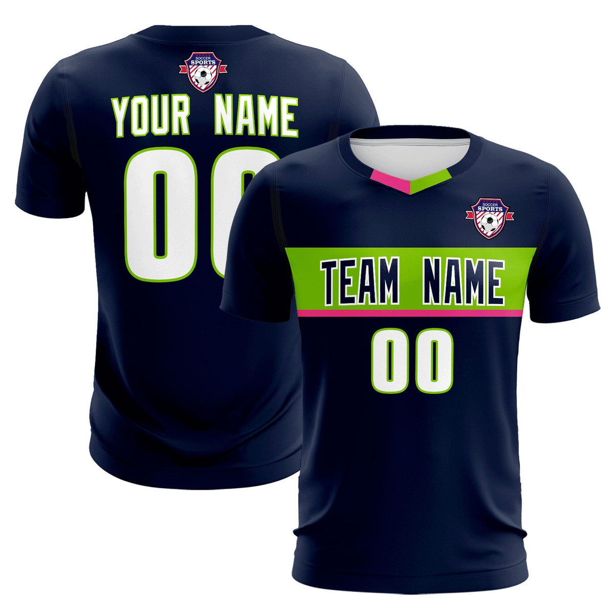 Custom Navy Classic Sports Sets Soccer Shirt Jersey