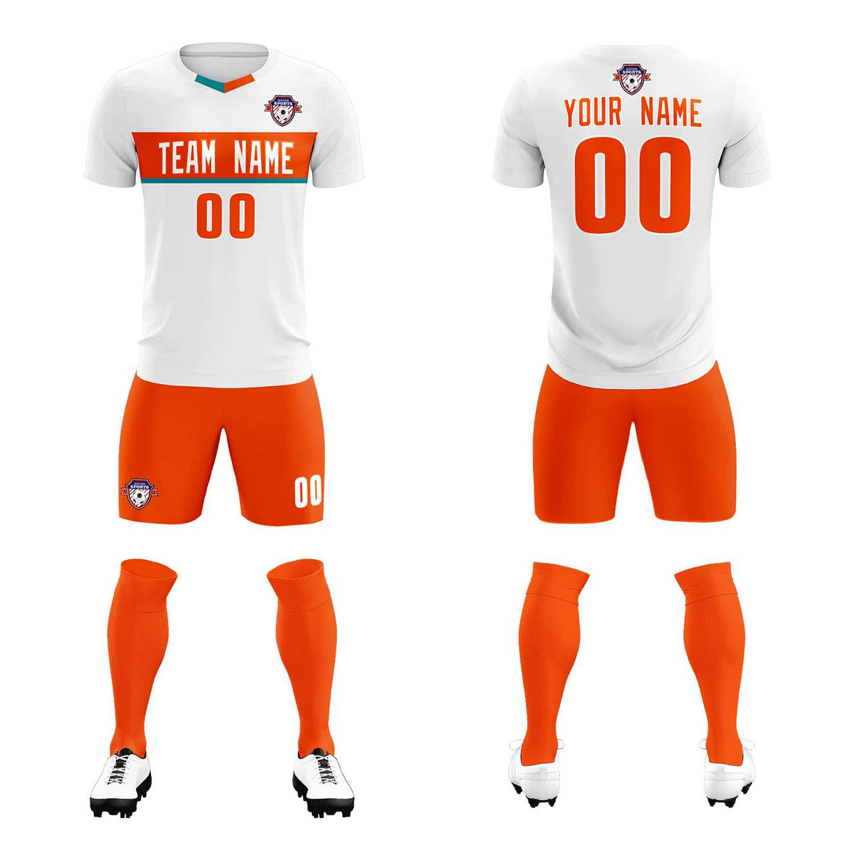 Custom White Classic Sports Sets Soccer Shirt Jersey