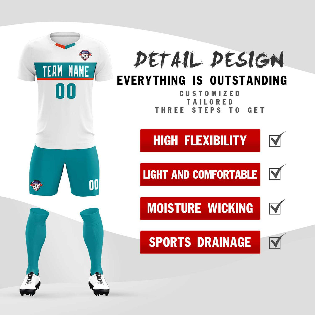 Custom White Classic Sports kit Football Shirt Jersey