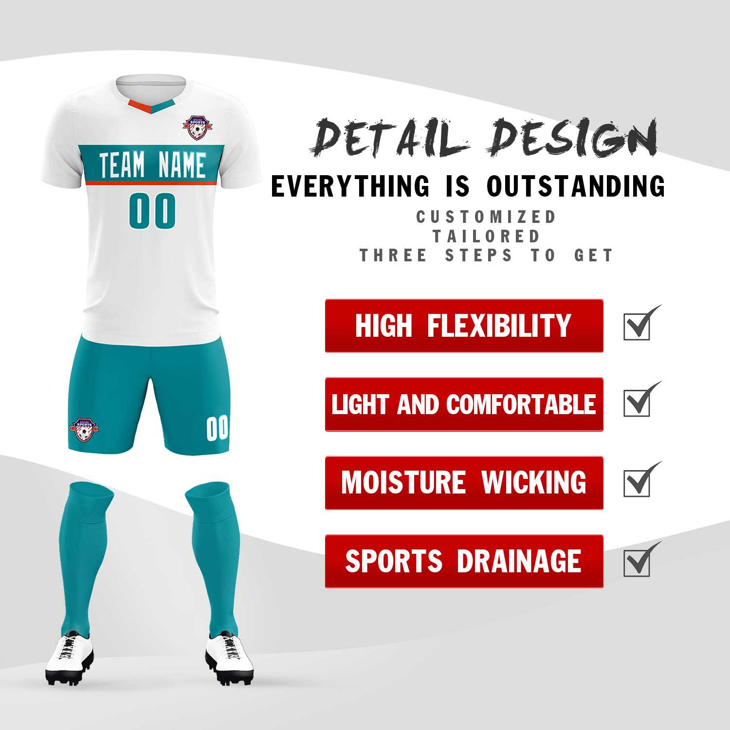 Custom White Classic Sports kit Football Shirt Jersey