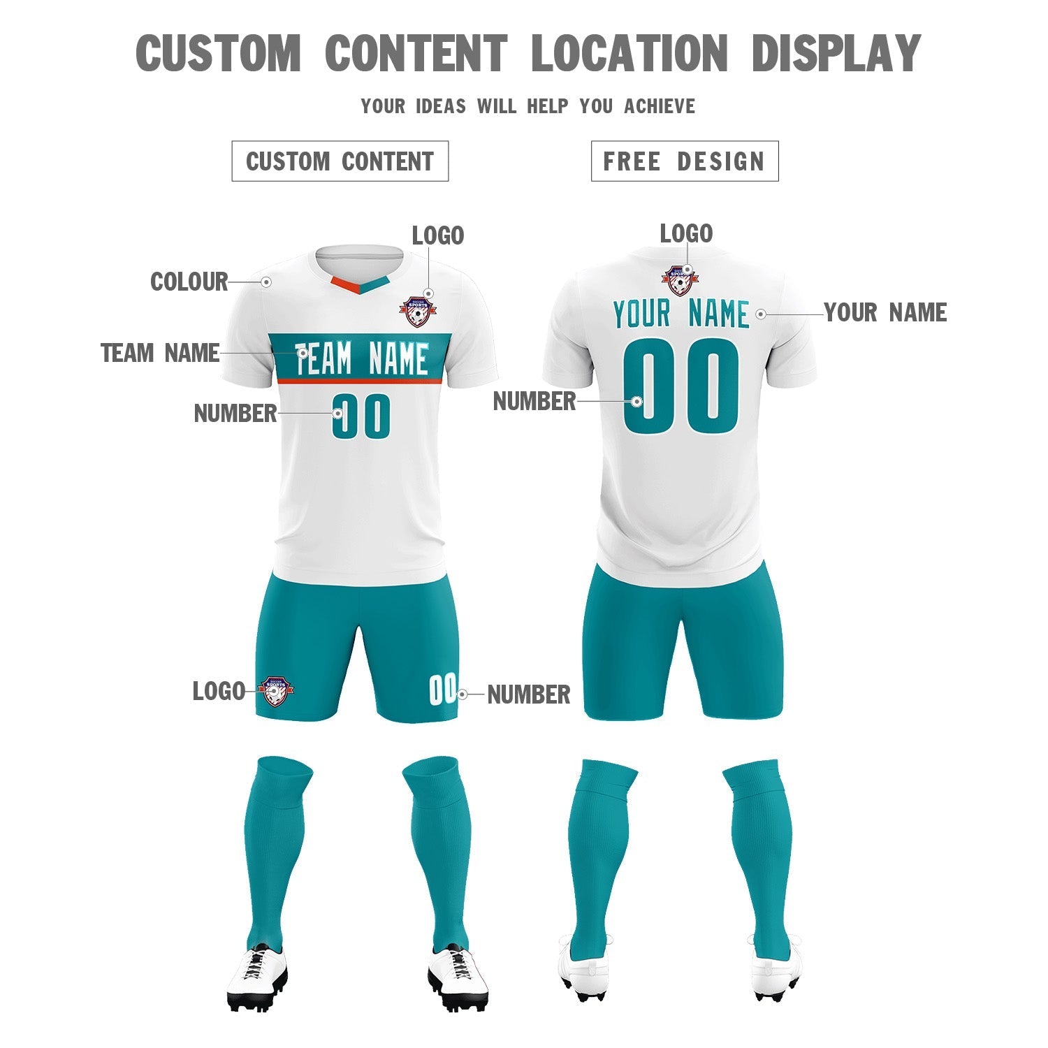 Custom White Classic Sports kit Football Shirt Jersey