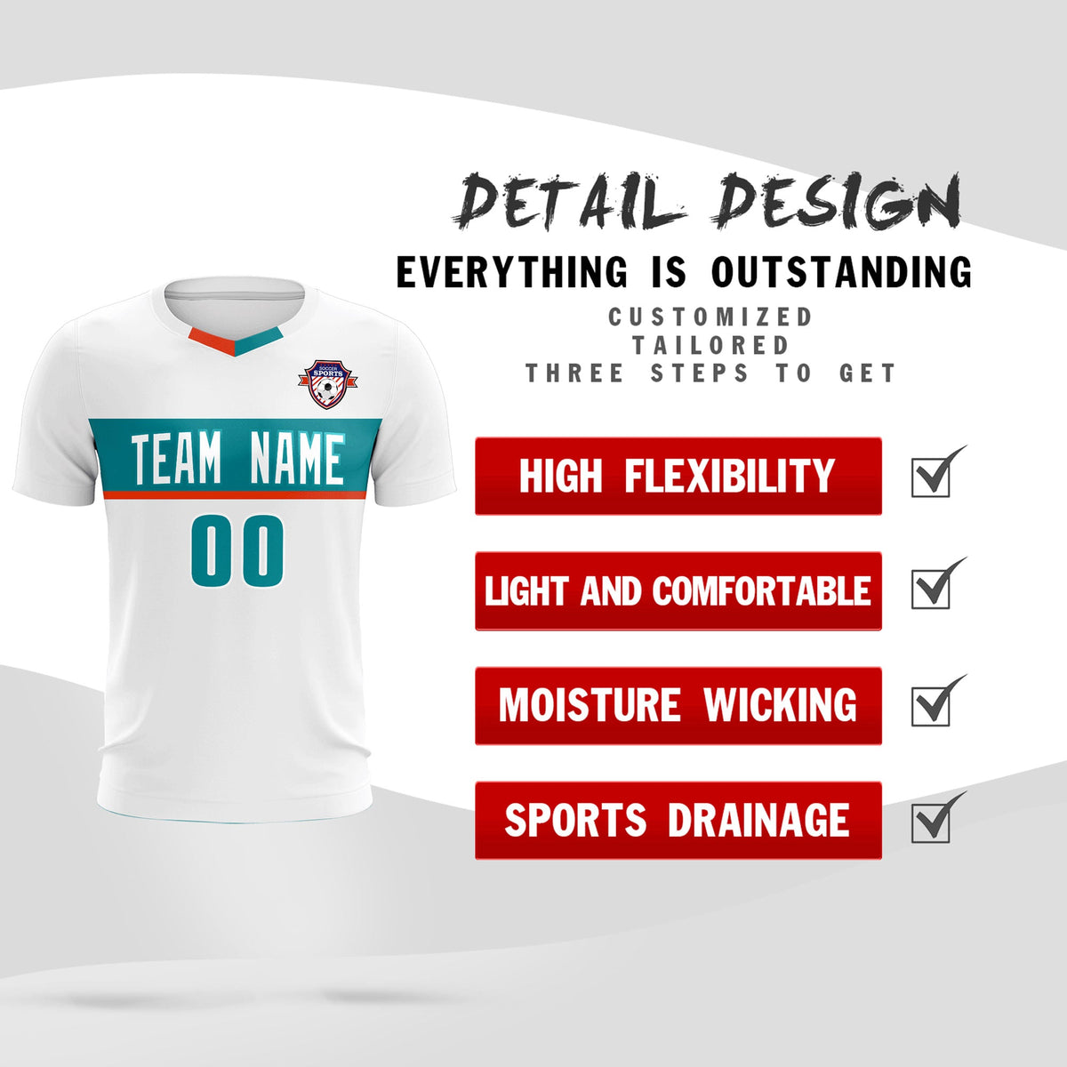 Custom White Classic Sports kit Football Shirt Jersey