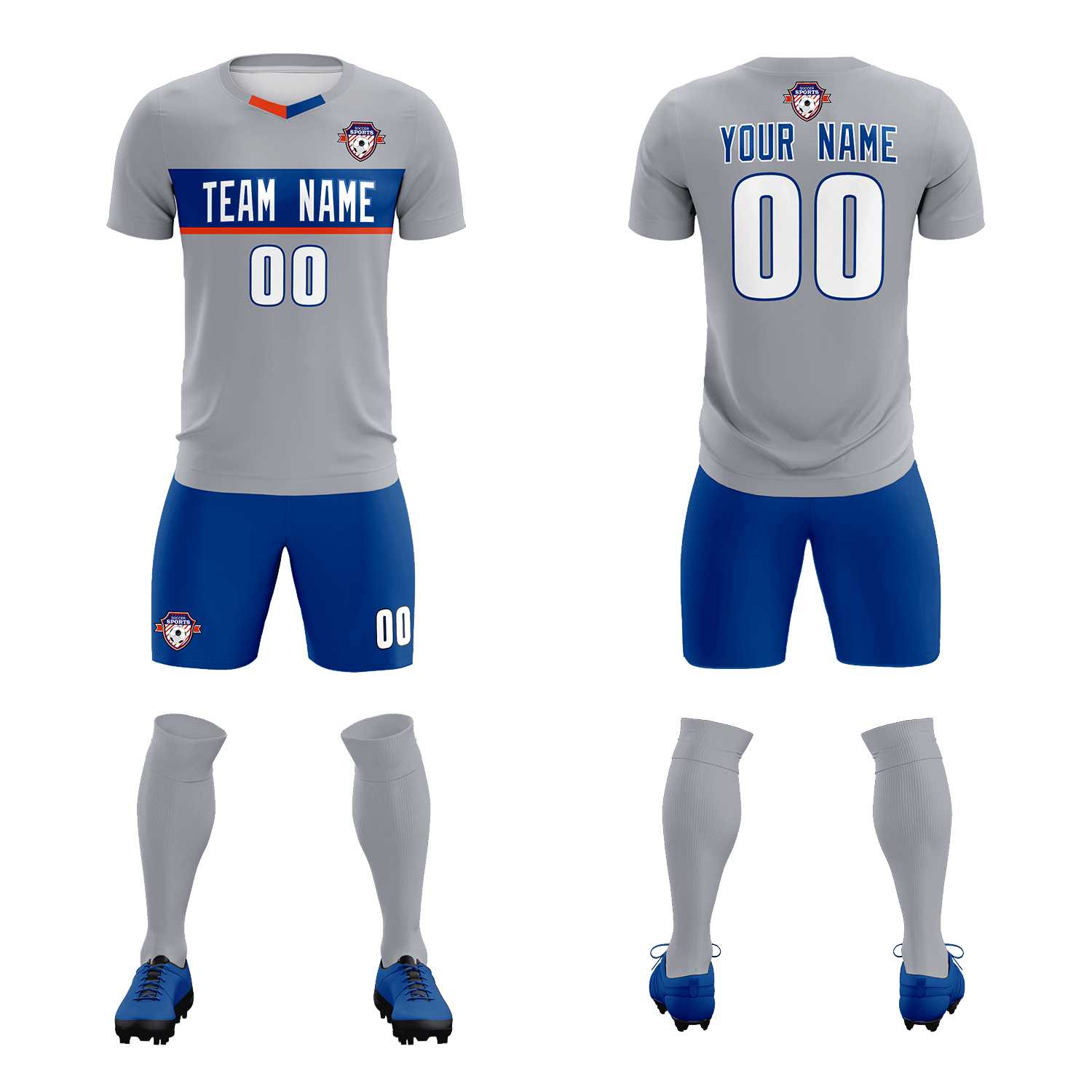 Custom Gray Classic Sports kit Football Shirt Jersey