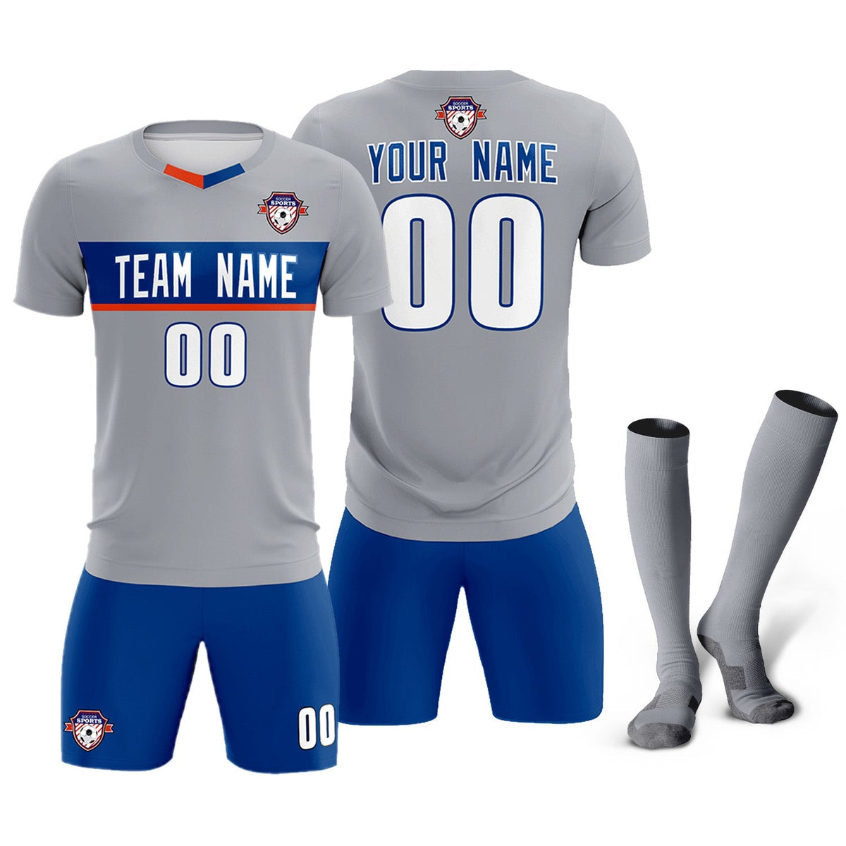 Custom Gray Classic Sports kit Football Shirt Jersey