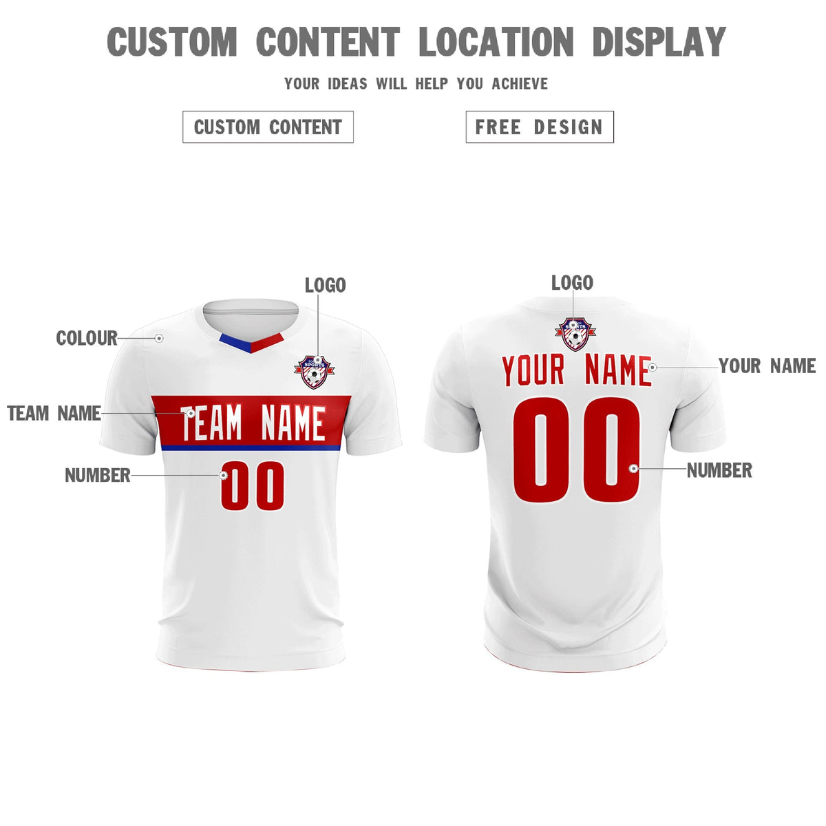 Custom White Classic Sports kit Football Shirt Jersey