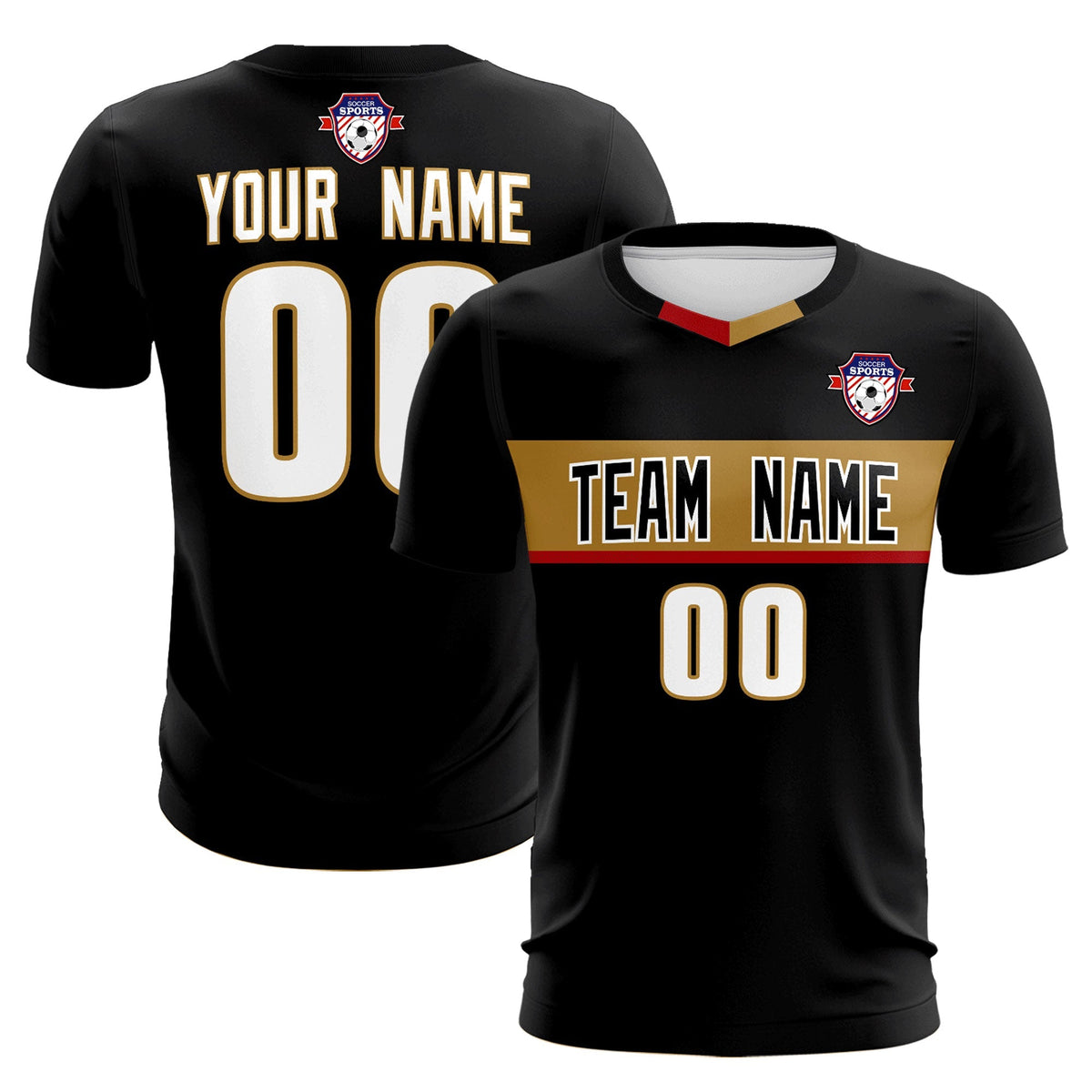 Custom Black Classic Sports kit Football Shirt Jersey