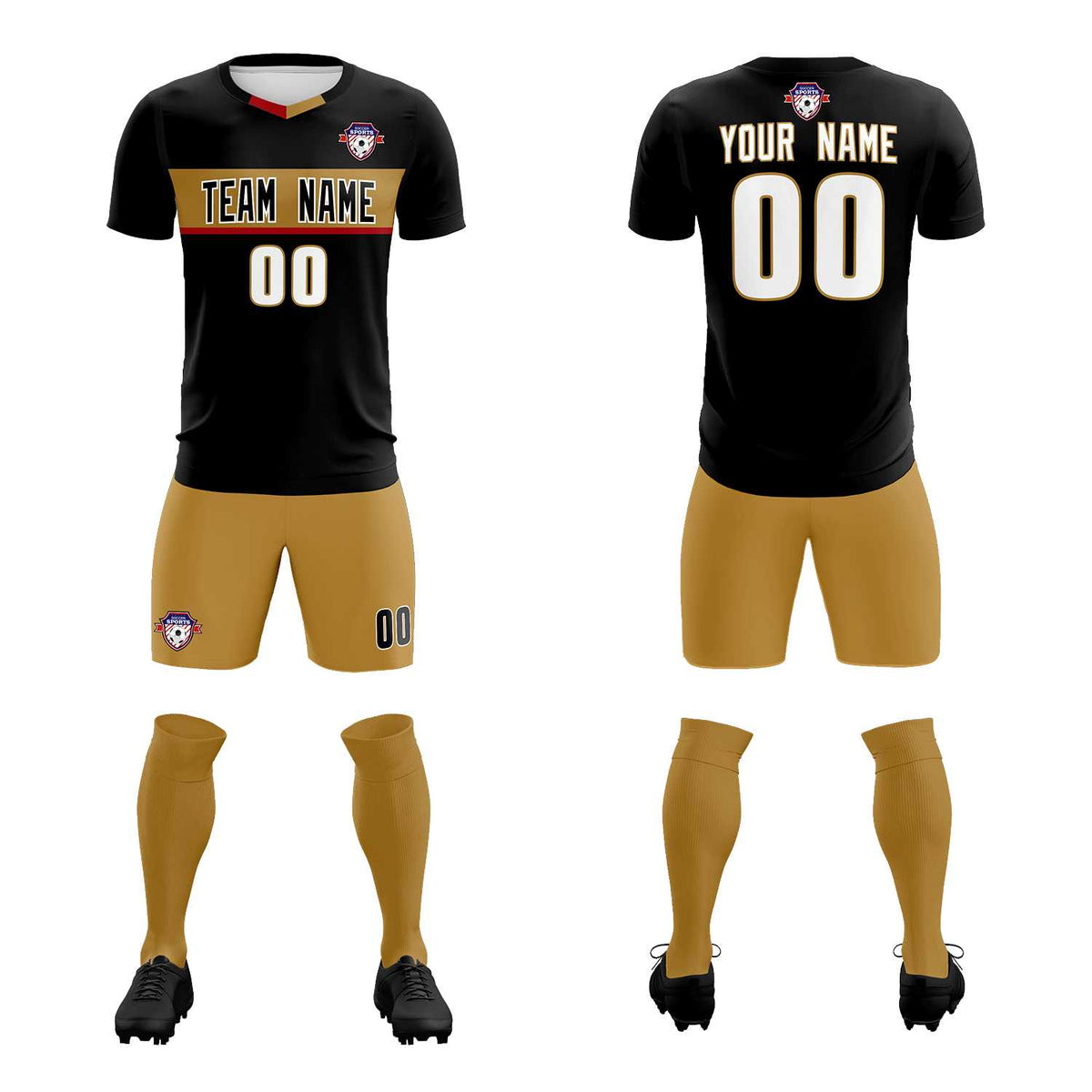 Custom Black Classic Sports kit Football Shirt Jersey