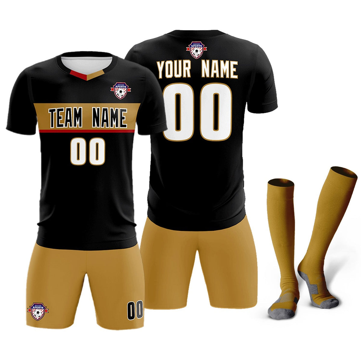Custom Black Classic Sports kit Football Shirt Jersey