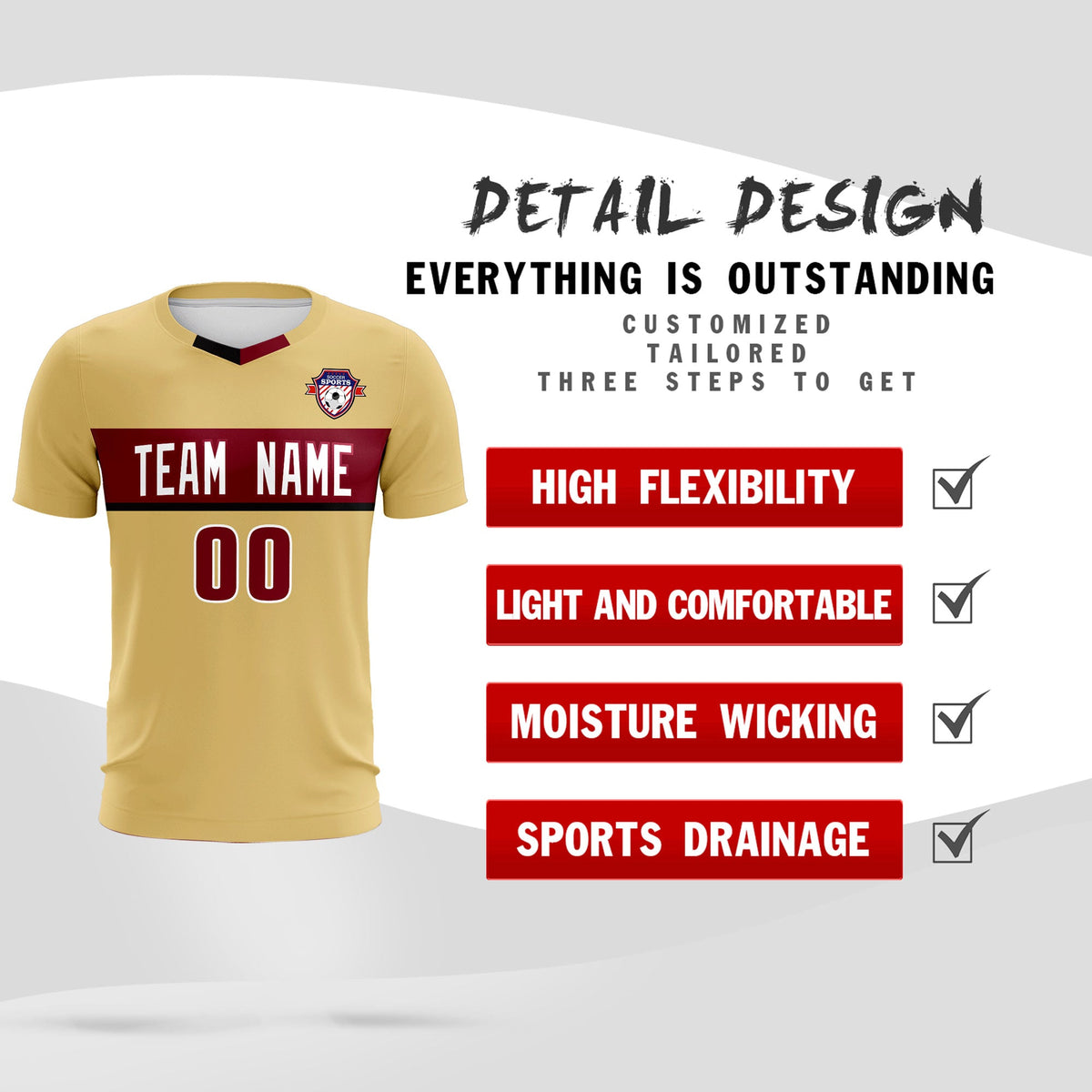 Custom Khaki Classic Sports kit Football Shirt Jersey