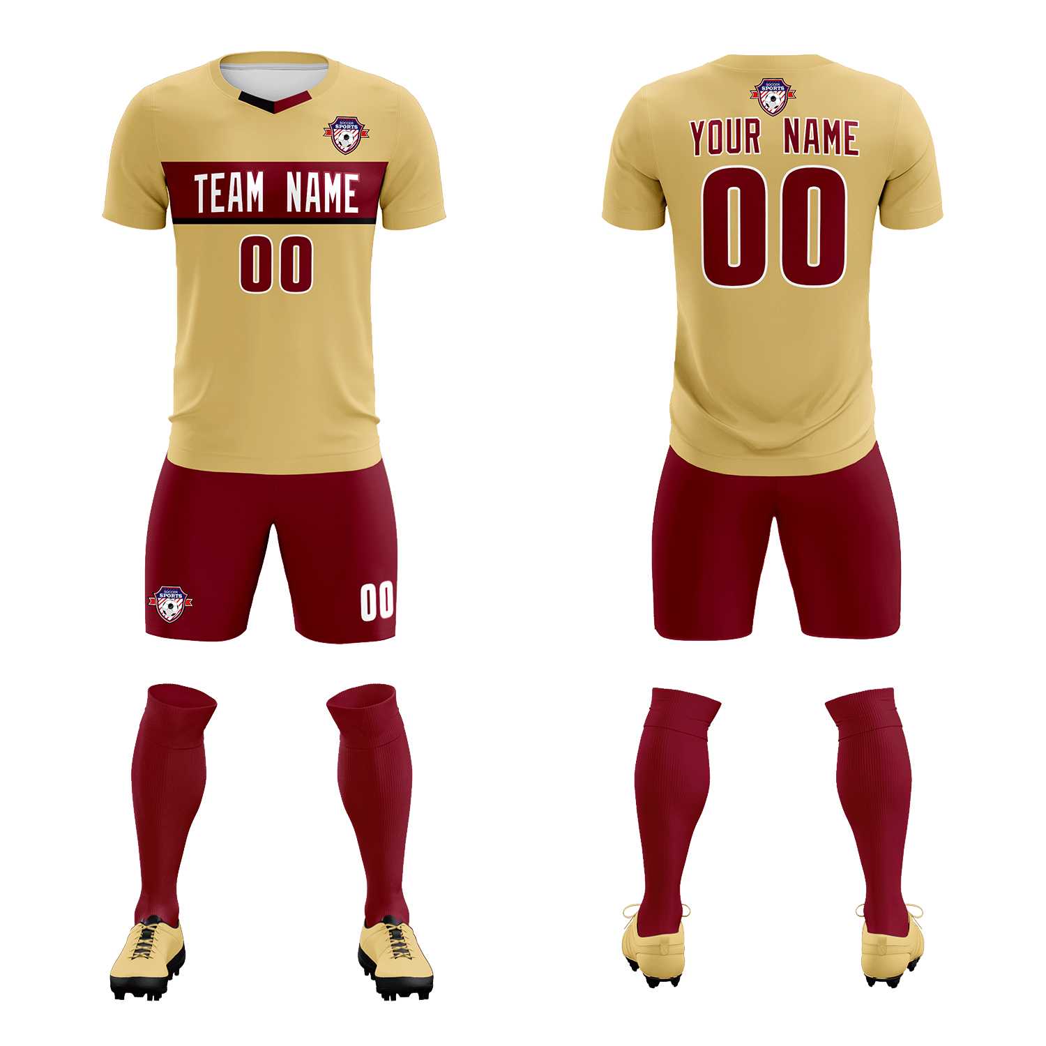 Custom Khaki Classic Sports kit Football Shirt Jersey