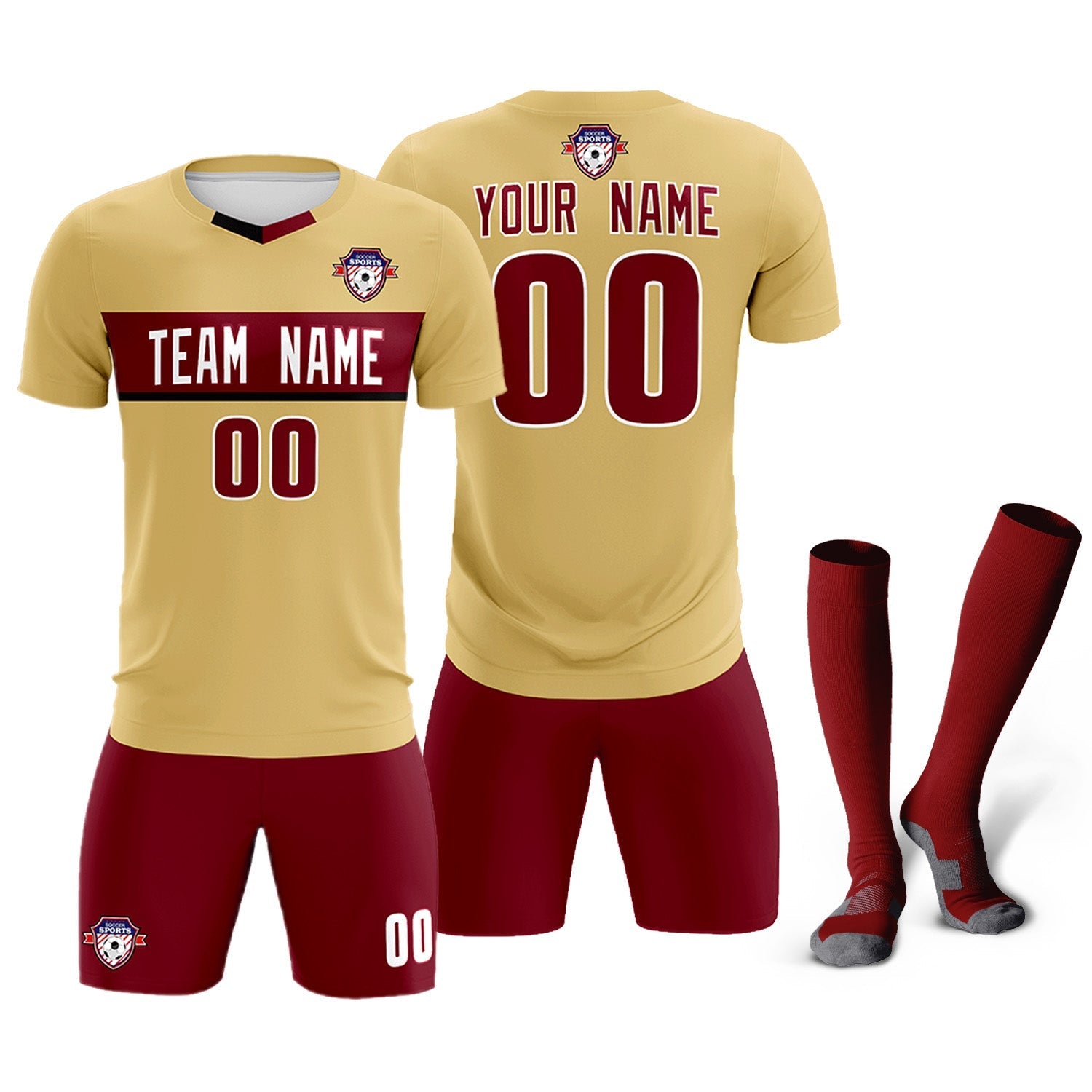 Custom Khaki Classic Sports kit Football Shirt Jersey
