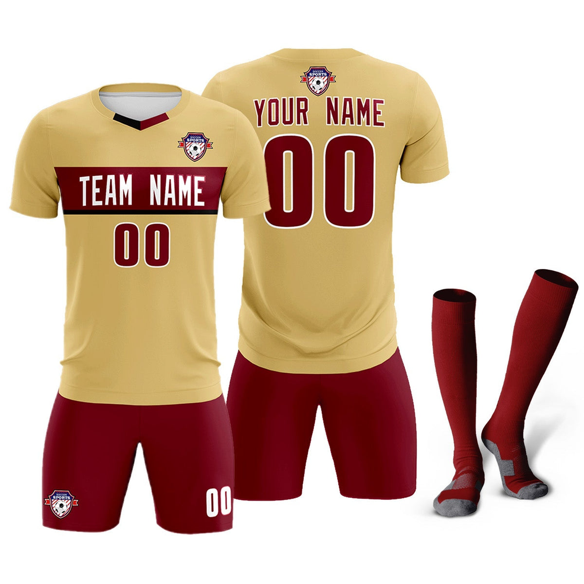 Custom Khaki Classic Sports Sets Soccer Shirt Jersey