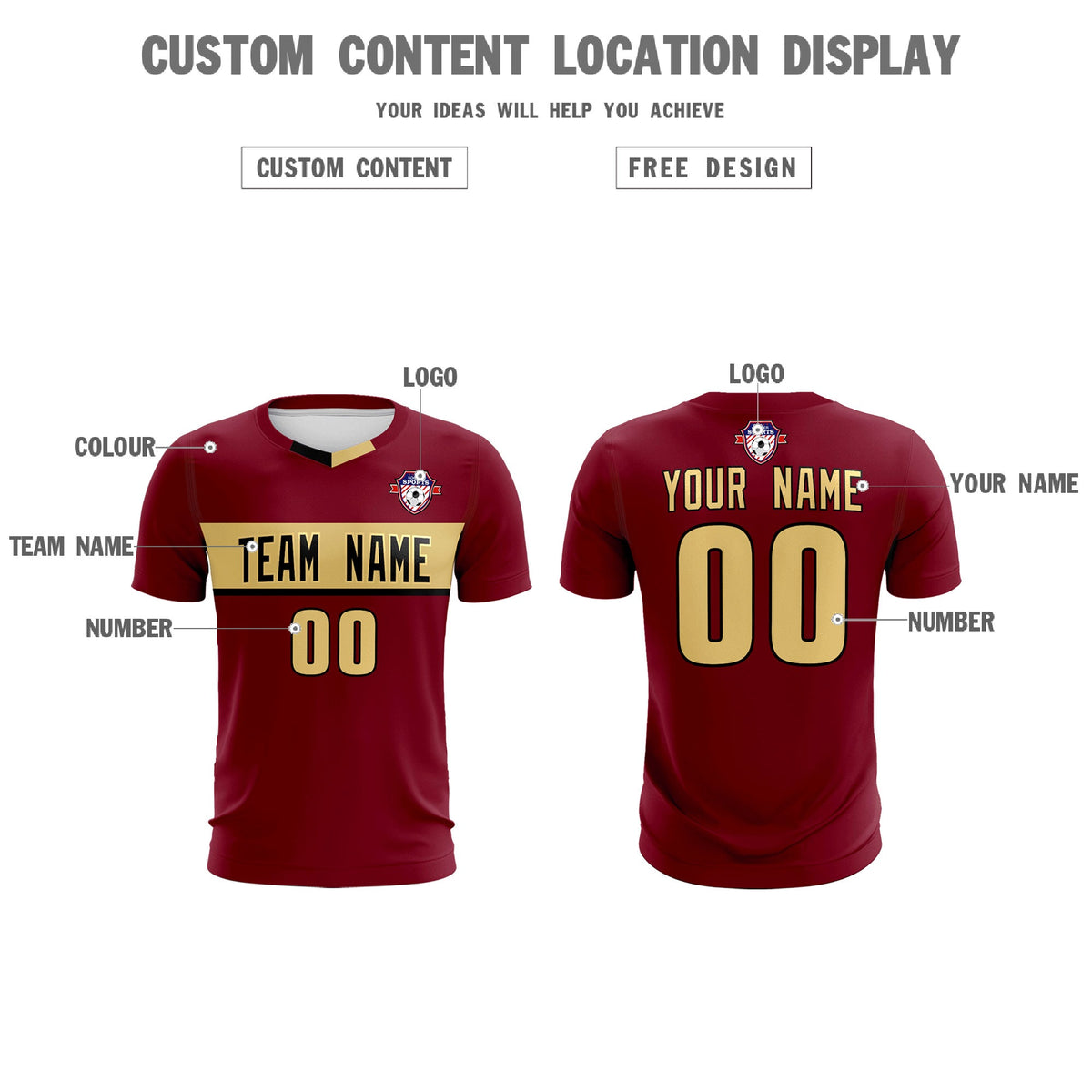 Custom Crimson Classic Sports kit Football Shirt Jersey