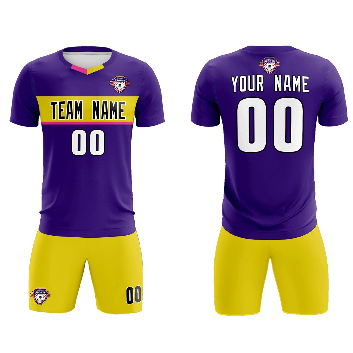 Custom Purple Classic Sports kit Football Shirt Jersey