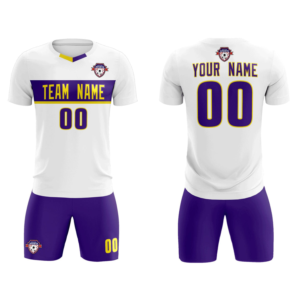 Custom White Classic Sports Sets Soccer Shirt Jersey