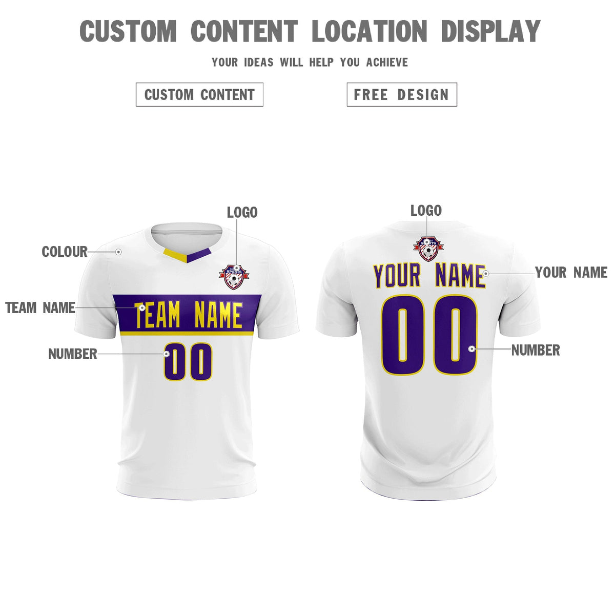 Custom White Classic Sports kit Football Shirt Jersey