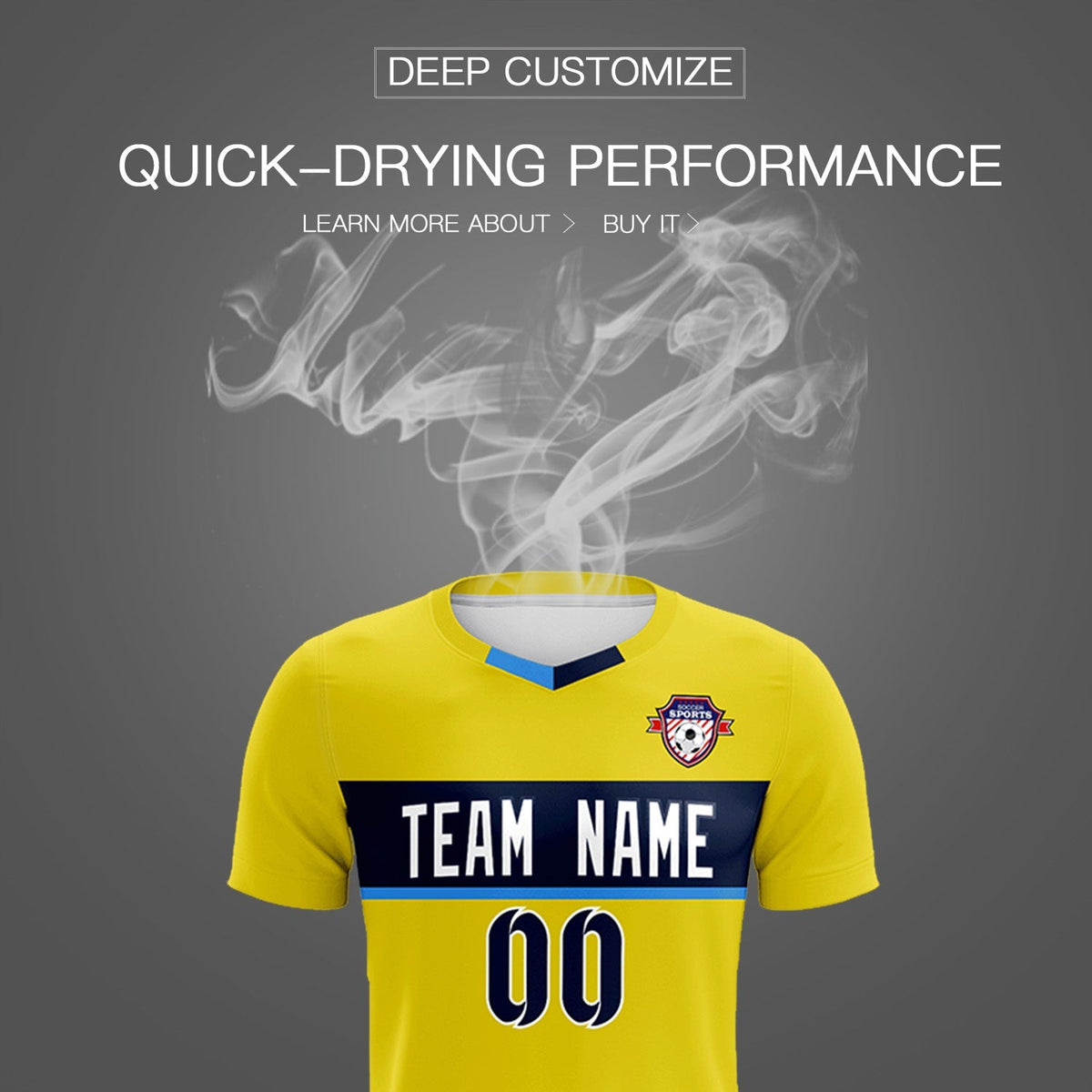 Custom Gold Classic Sports Sets Soccer Shirt Jersey