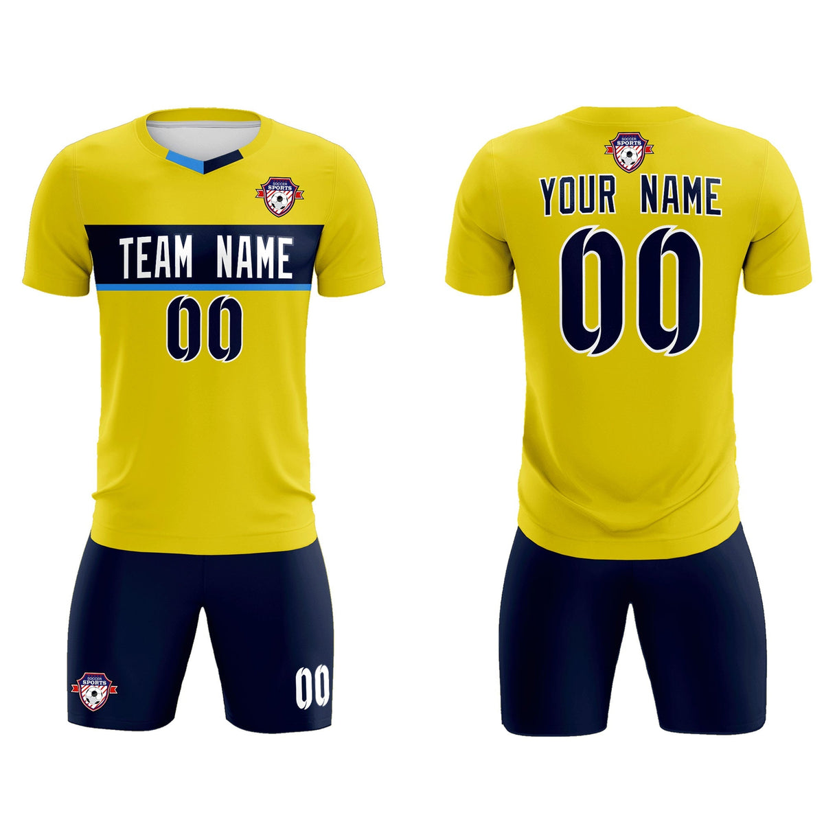 Custom Gold Classic Sports Sets Soccer Shirt Jersey