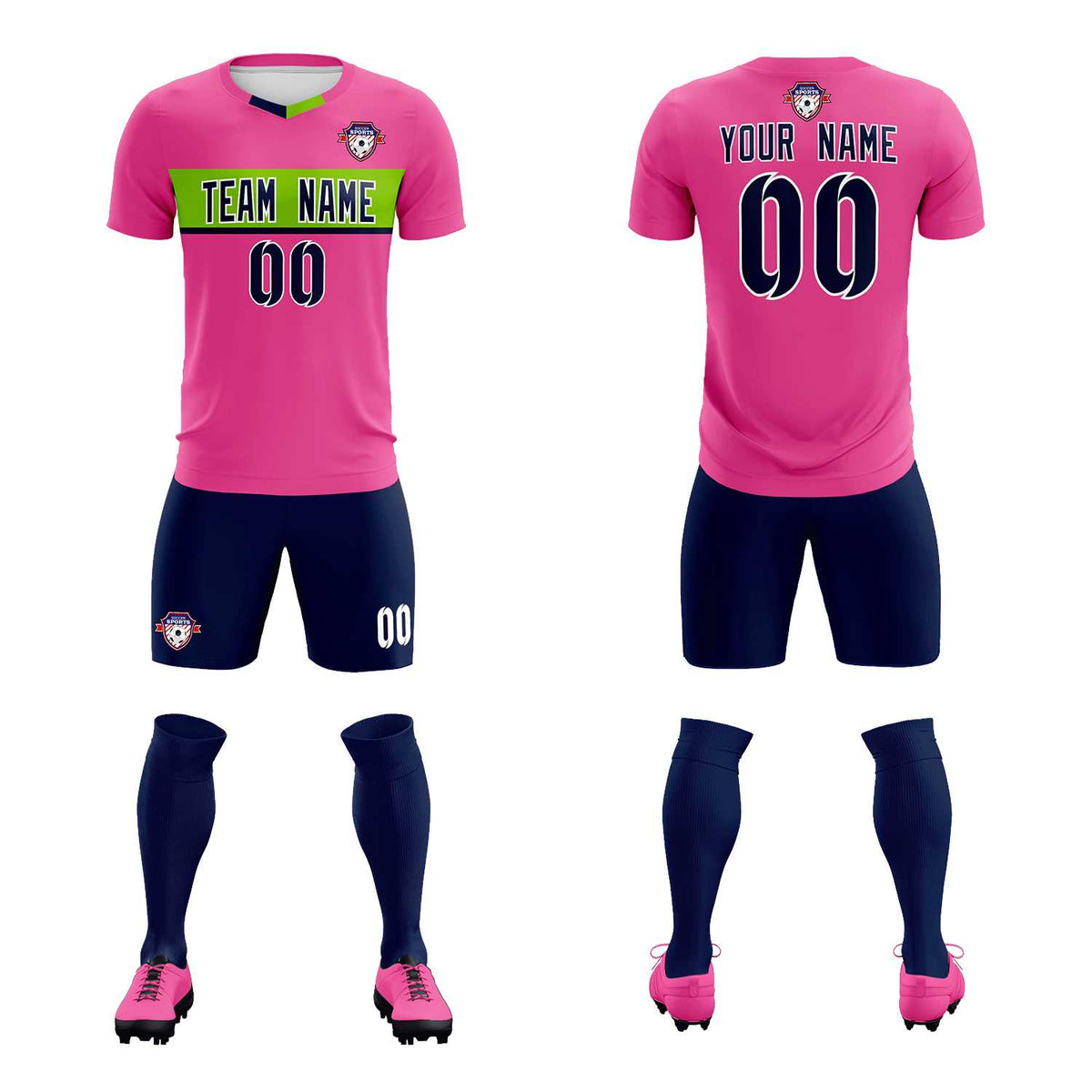 Custom Pink Classic Sports kit Football Shirt Jersey