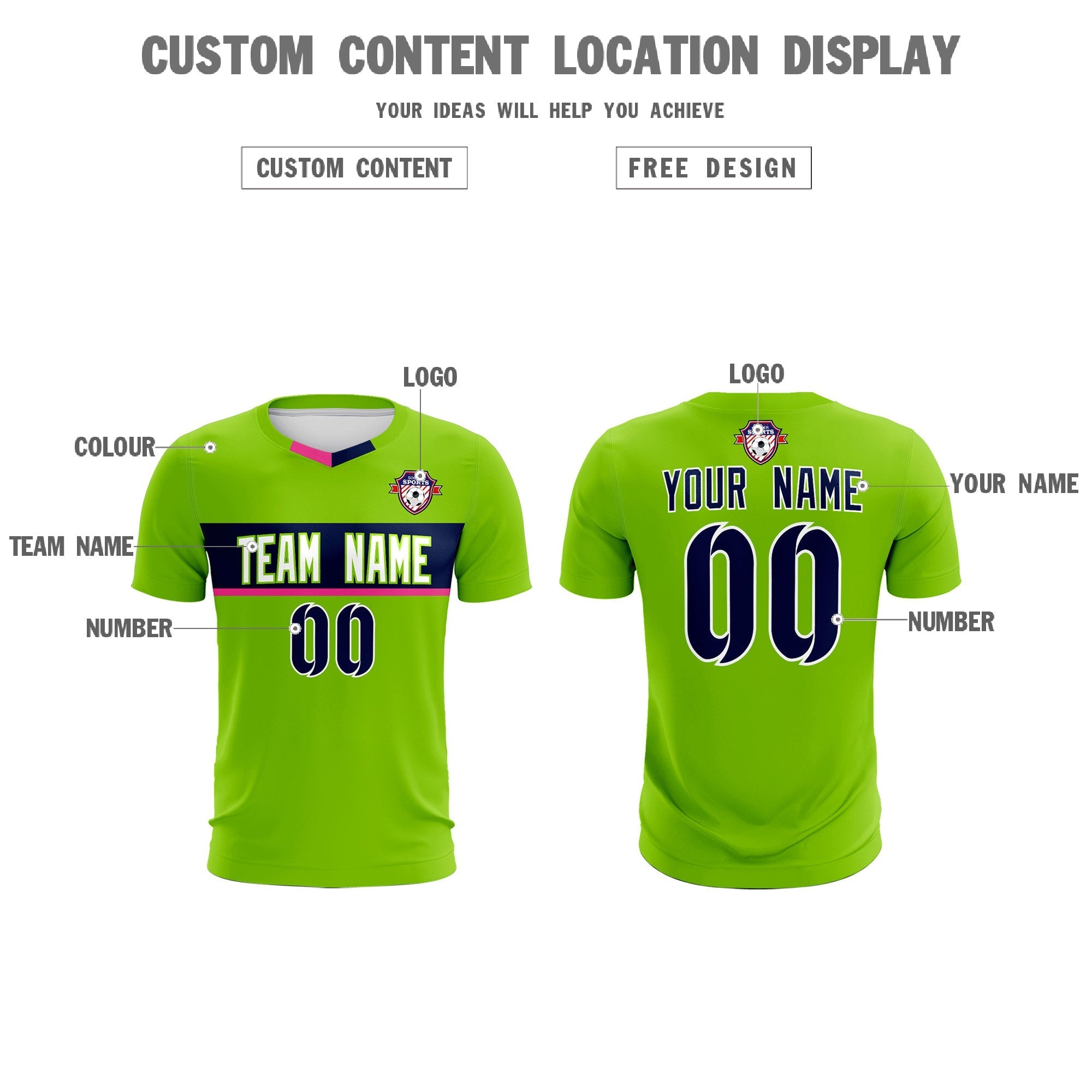 Custom Neon Green Classic Sports kit Football Shirt Jersey