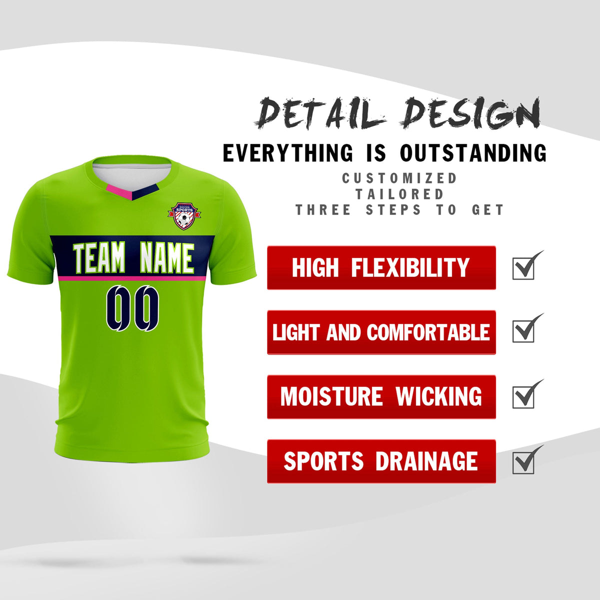 Custom Neon Green Classic Sports kit Football Shirt Jersey