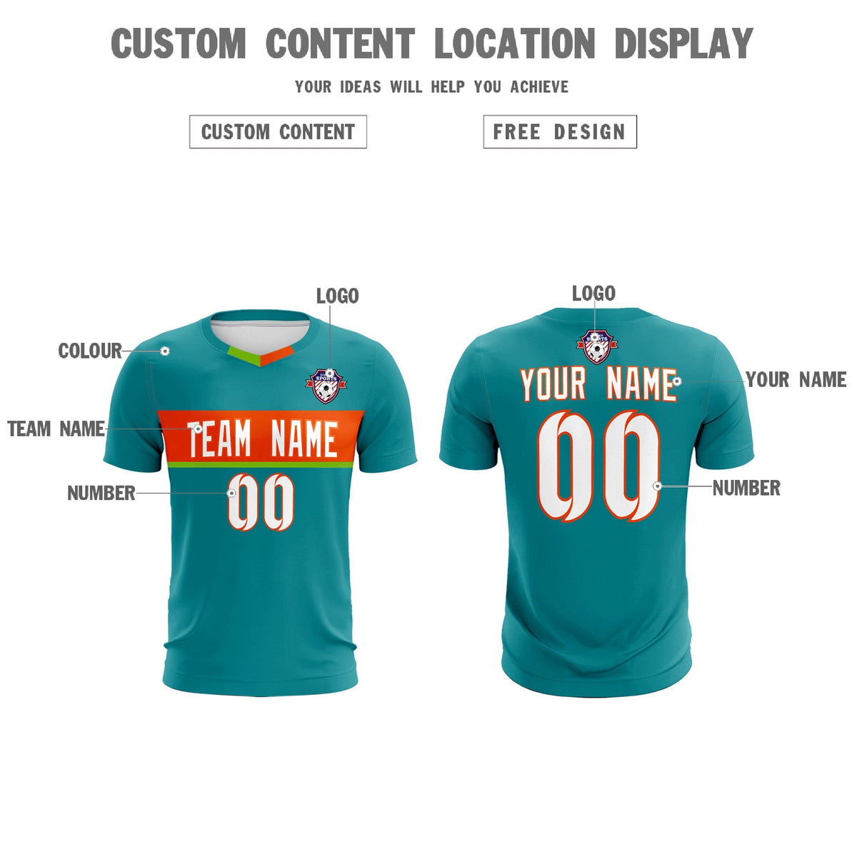 Custom Aqua Classic Sports kit Football Shirt Jersey