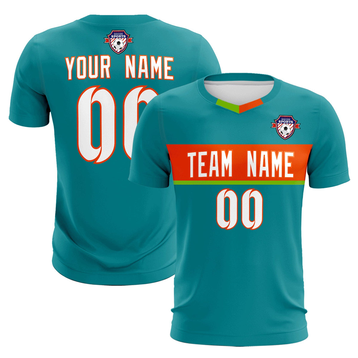 Custom Aqua Classic Sports Sets Soccer Shirt Jersey