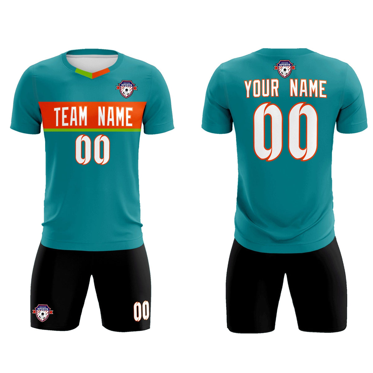 Custom Aqua Classic Sports Sets Soccer Shirt Jersey