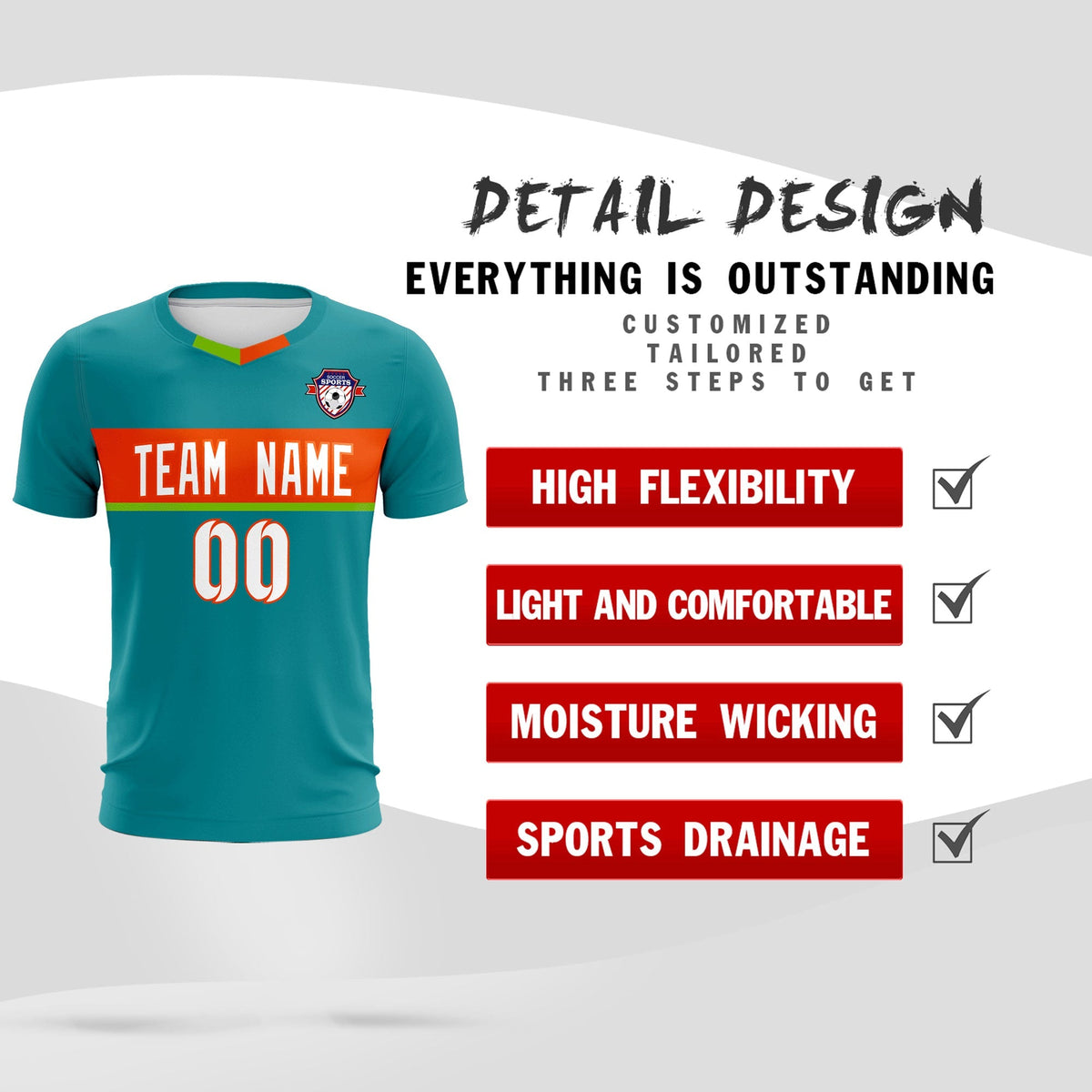Custom Aqua Classic Sports kit Football Shirt Jersey
