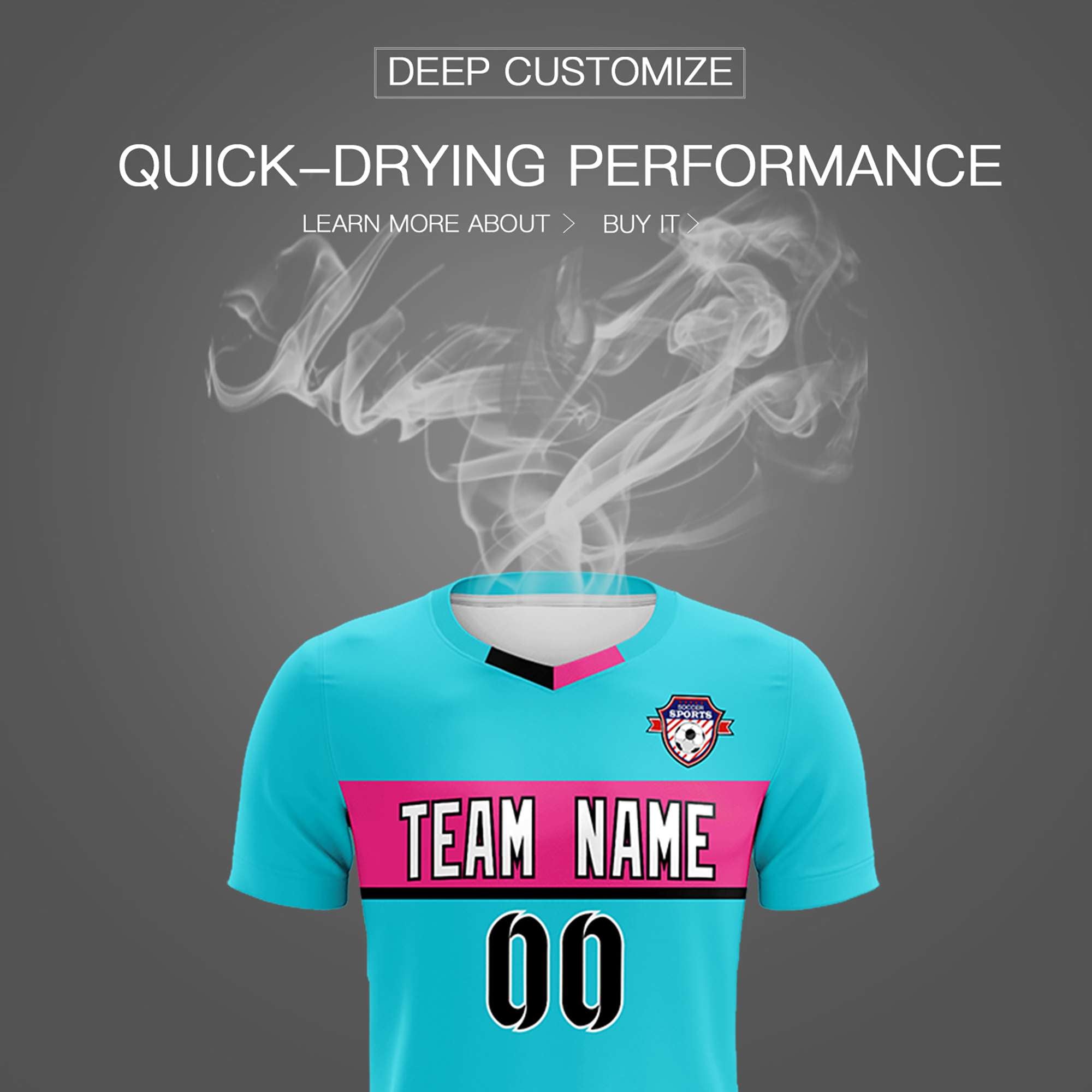 Custom Sky Blue Classic Sports kit Football Shirt Jersey