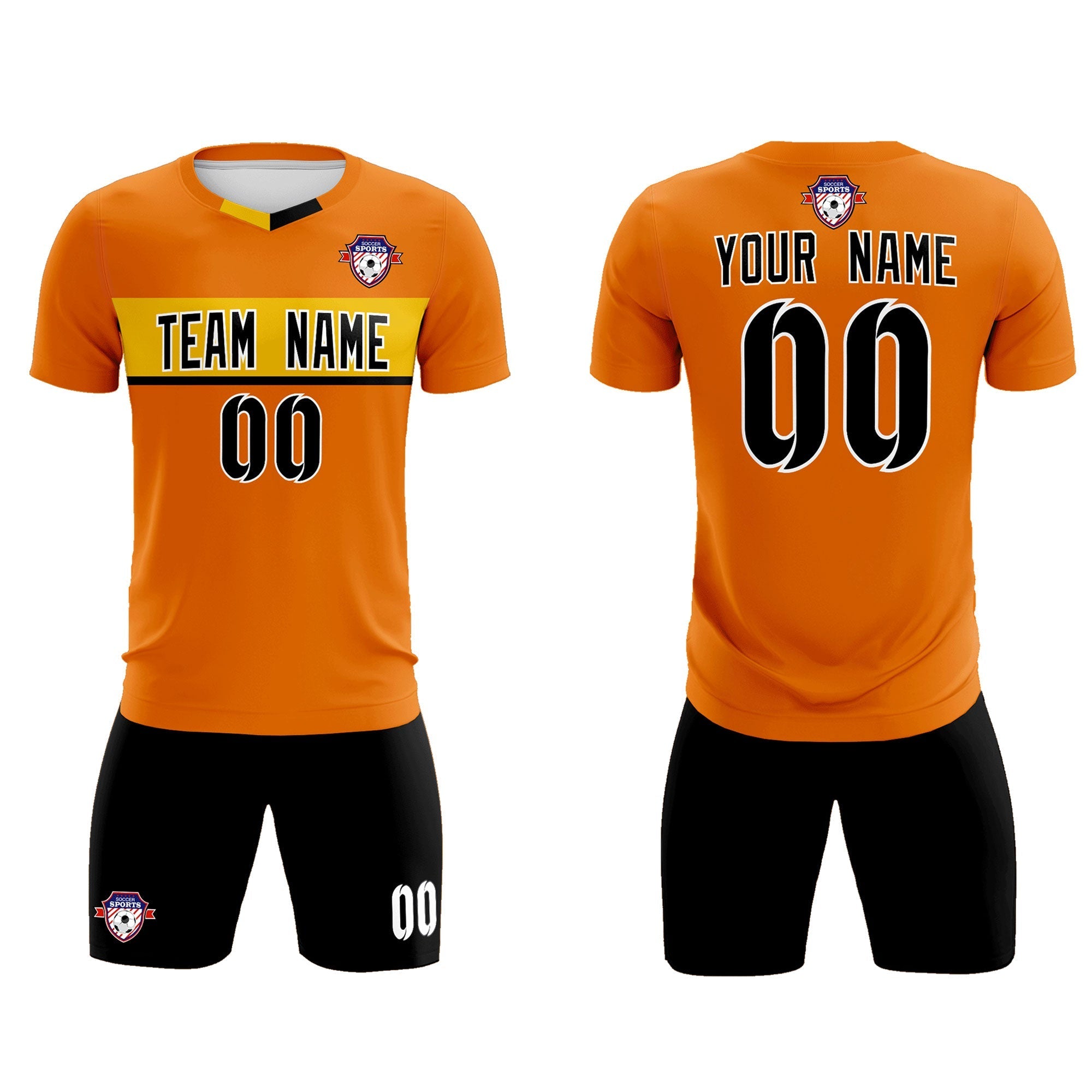 Custom Orange Classic Sports kit Football Shirt Jersey