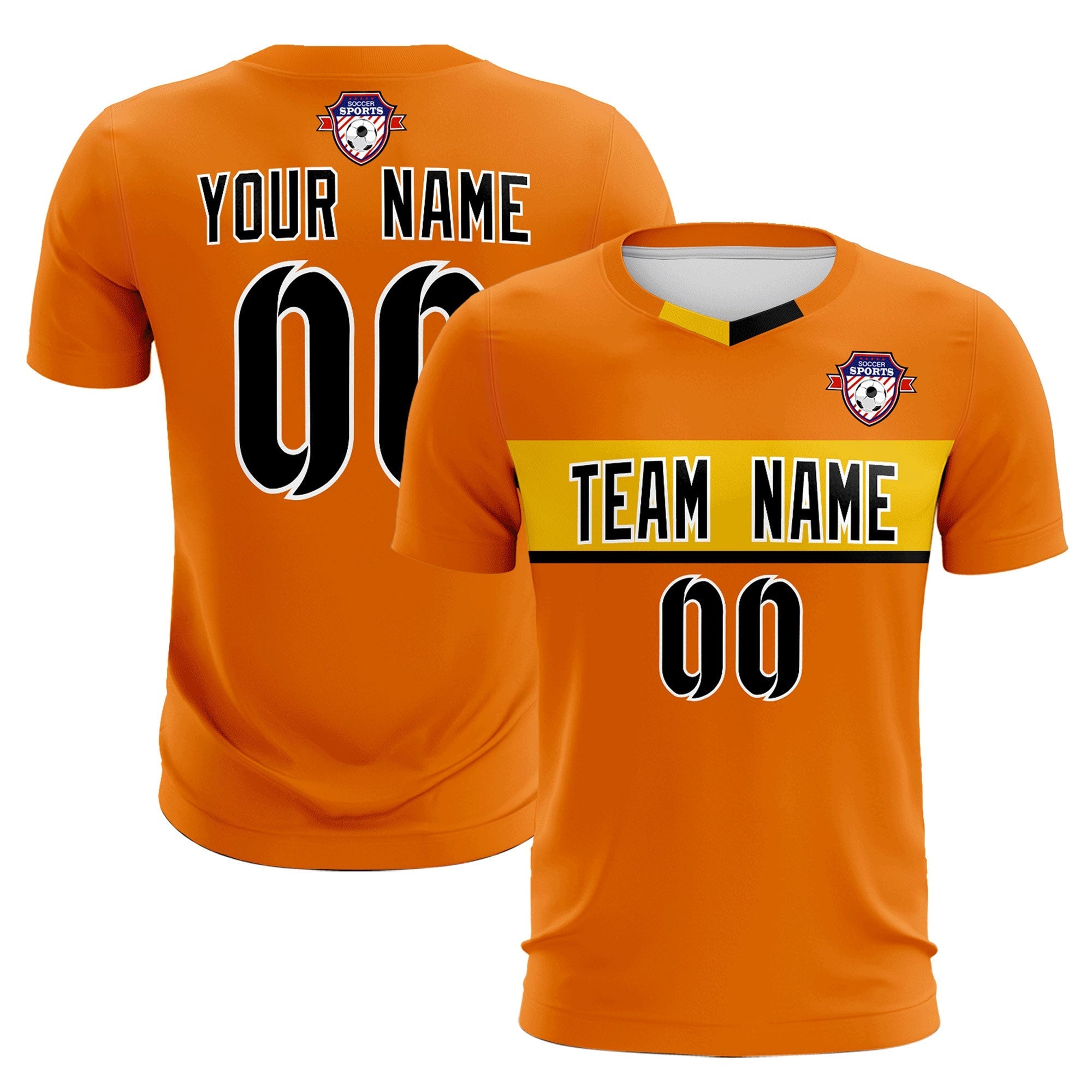 Custom Orange Classic Sports kit Football Shirt Jersey
