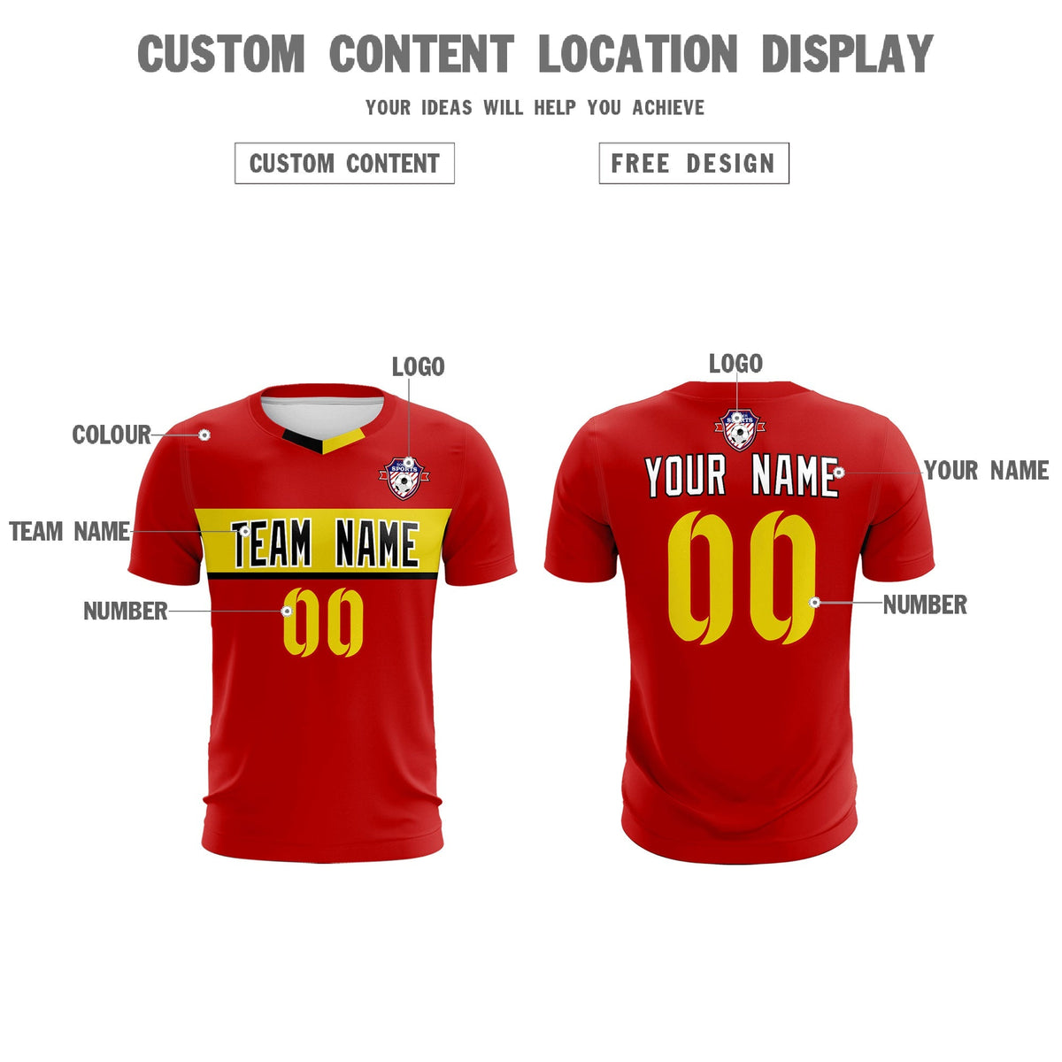 Custom Red Classic Sports kit Football Shirt Jersey