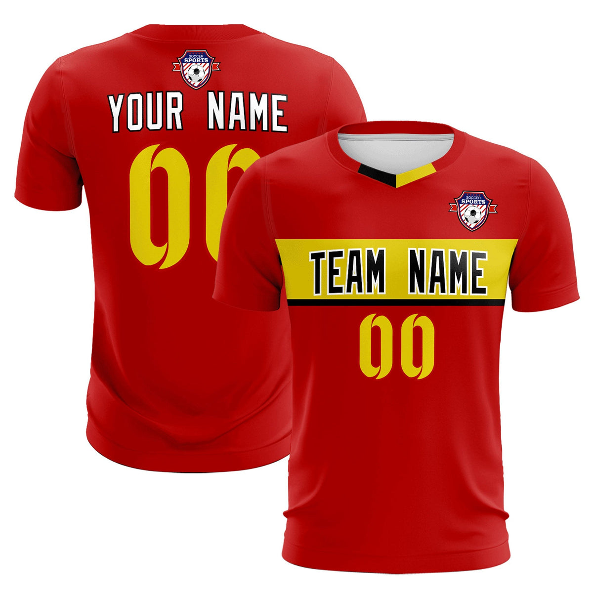 Custom Red Classic Sports Sets Soccer Shirt Jersey